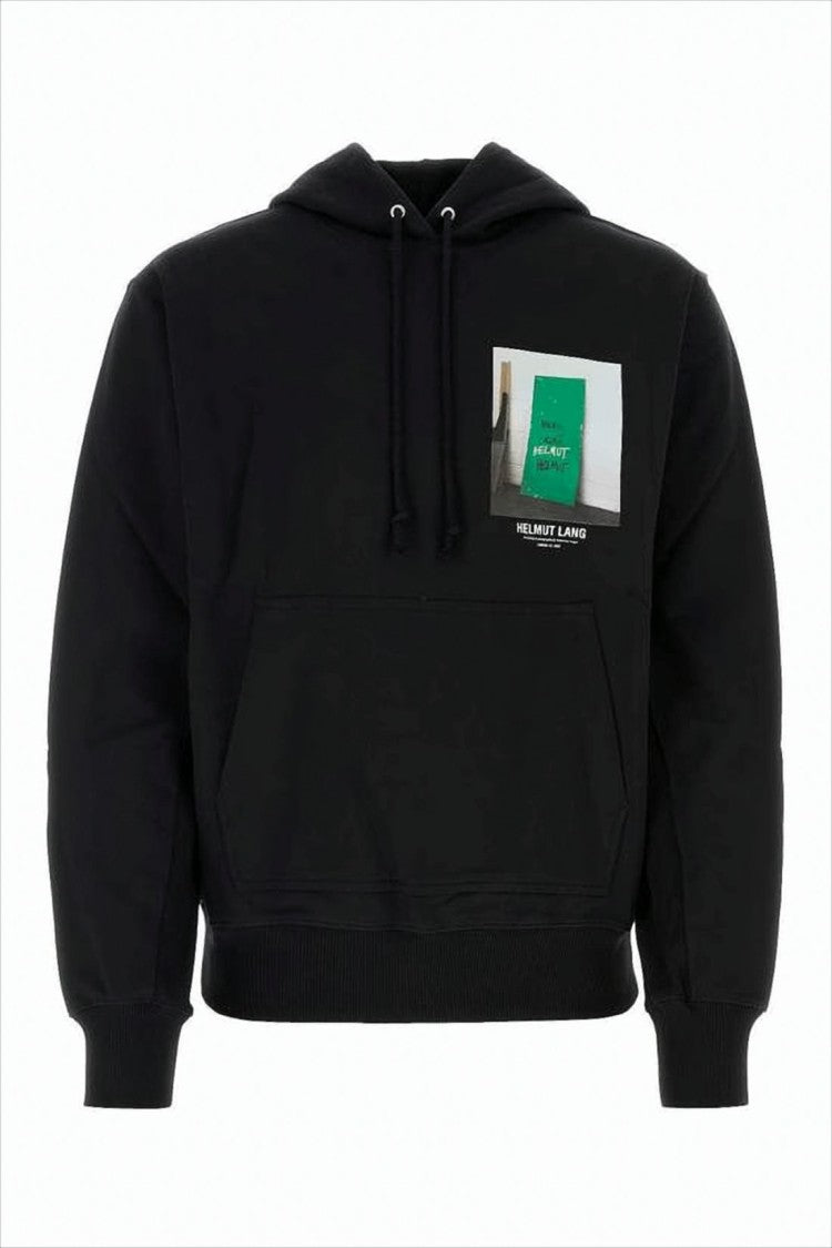 Classic Graphic Print Hoodie with Front Pocket