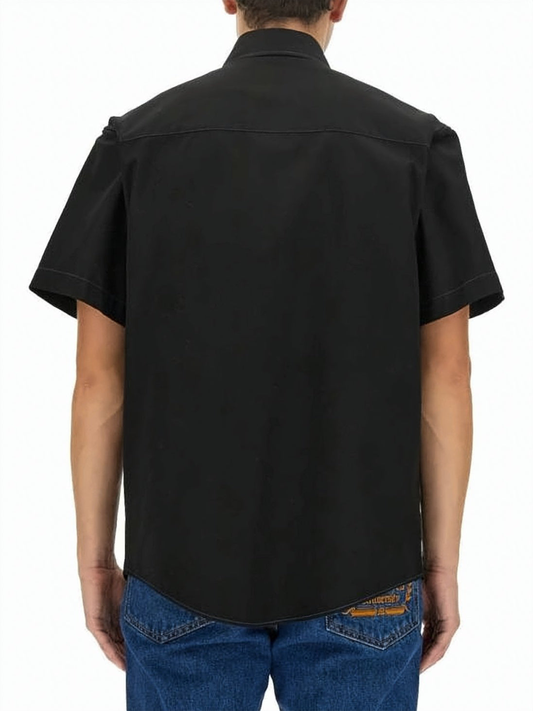 Button-Down Short-Sleeve Shirt With Structured Finish