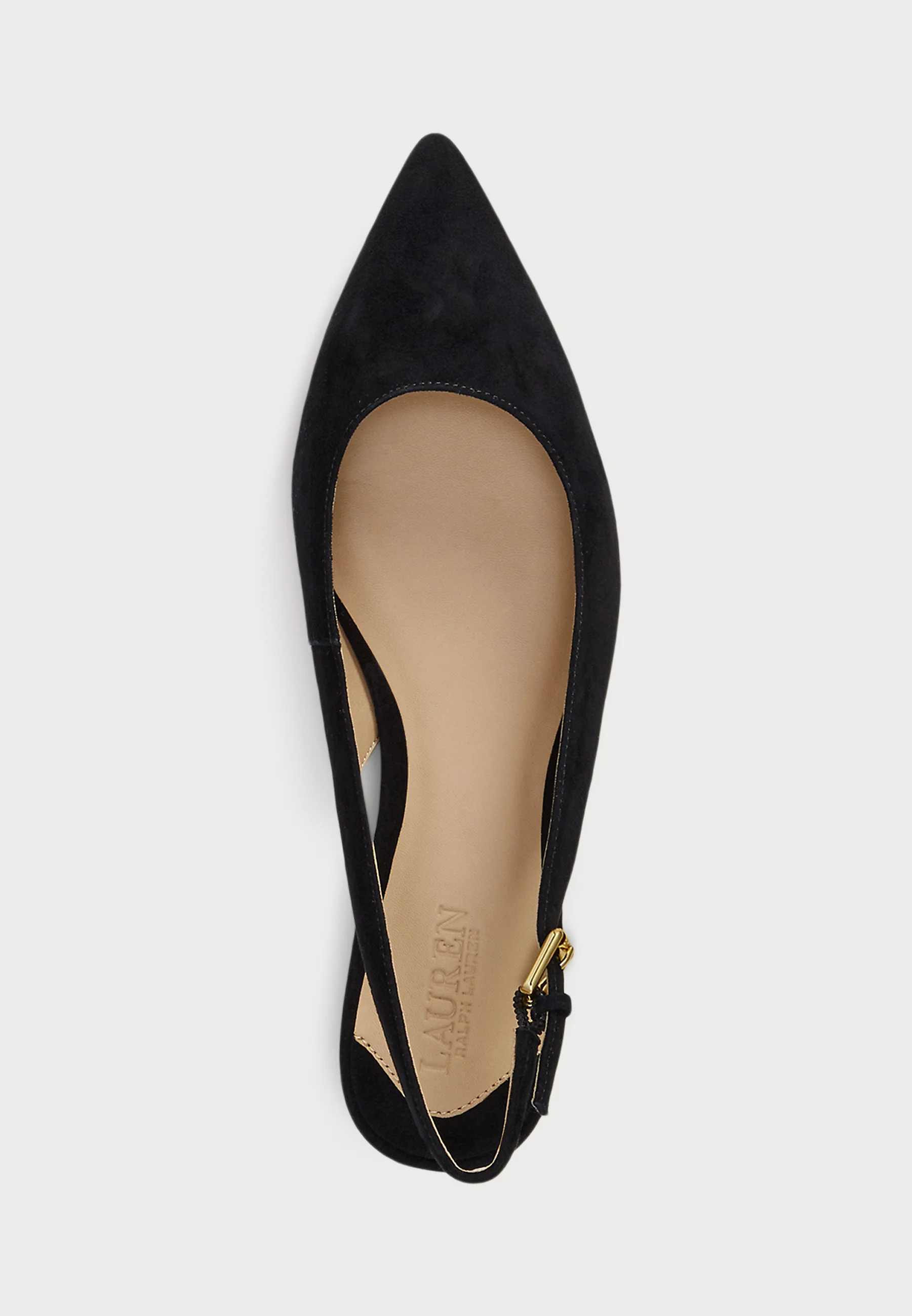 Black Suede Slingback Ballerina Flats