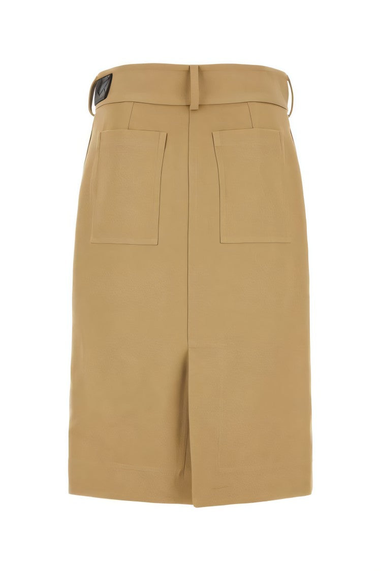 Tailored Midi Skirt with Unique Wrap Design