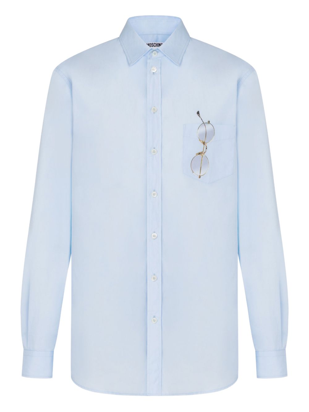 Light Blue Silk-Nylon Casual Shirt