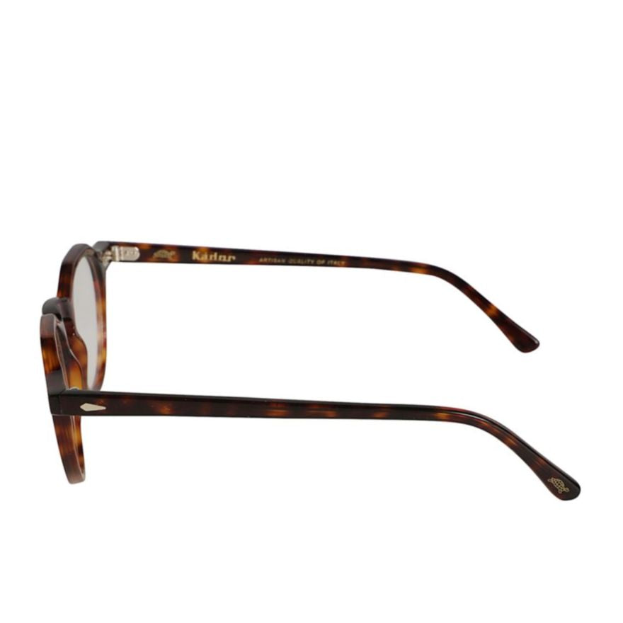 Justin Classic Tortoiseshell Round Frame Eyeglasses with Metallic Accents