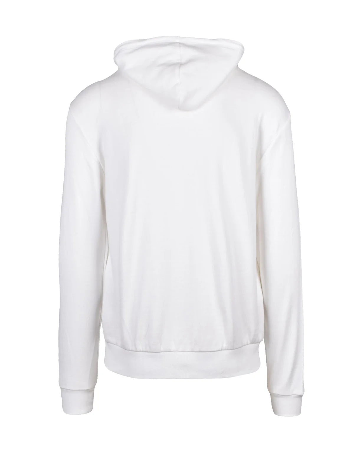 White Cotton Polyamide Zip Hoodie