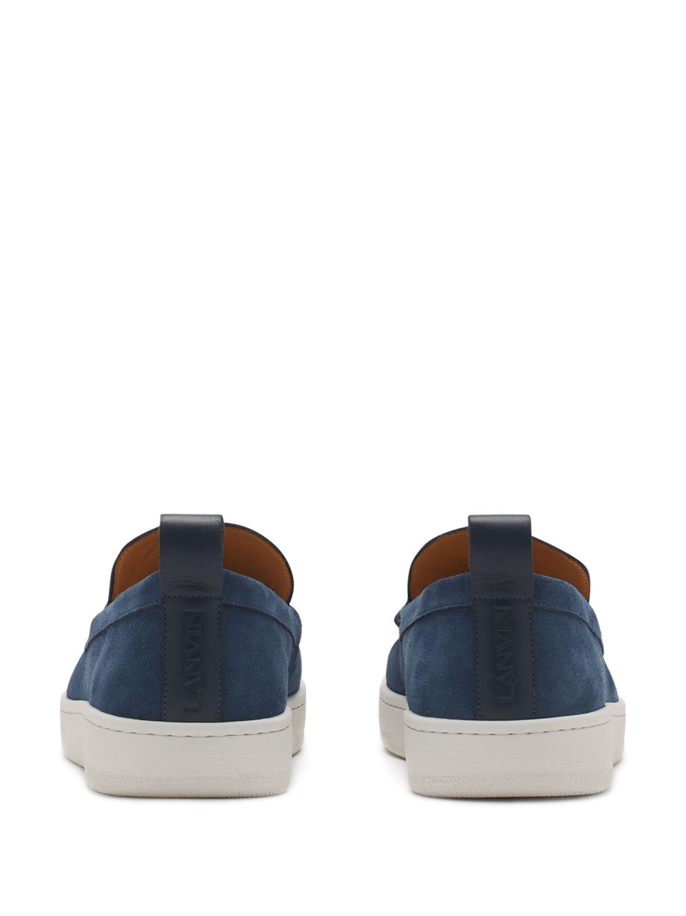 Navy Blue Suede Slip-On Loafers