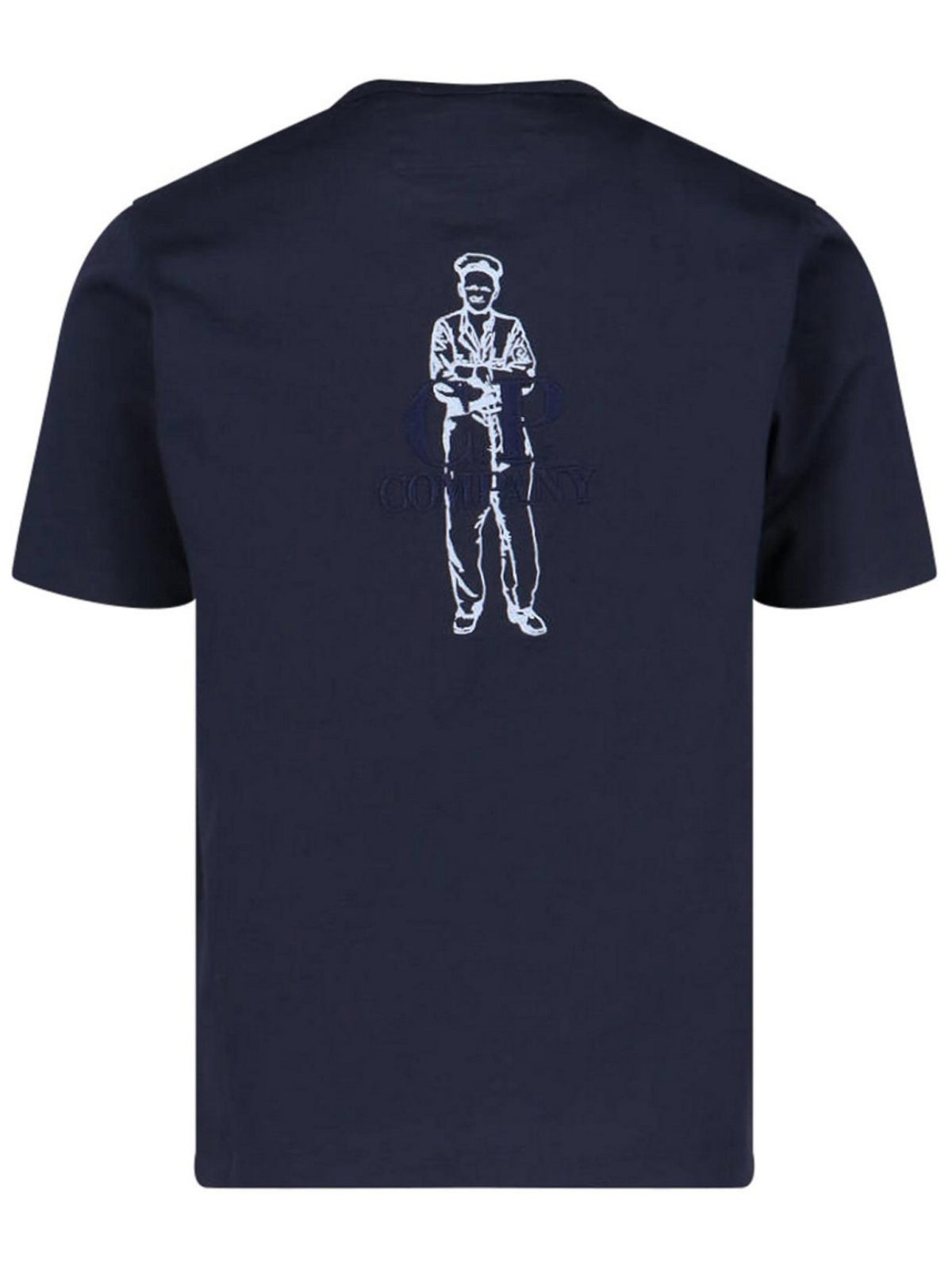 Short-Sleeved Blue T-Shirt with Logo Print