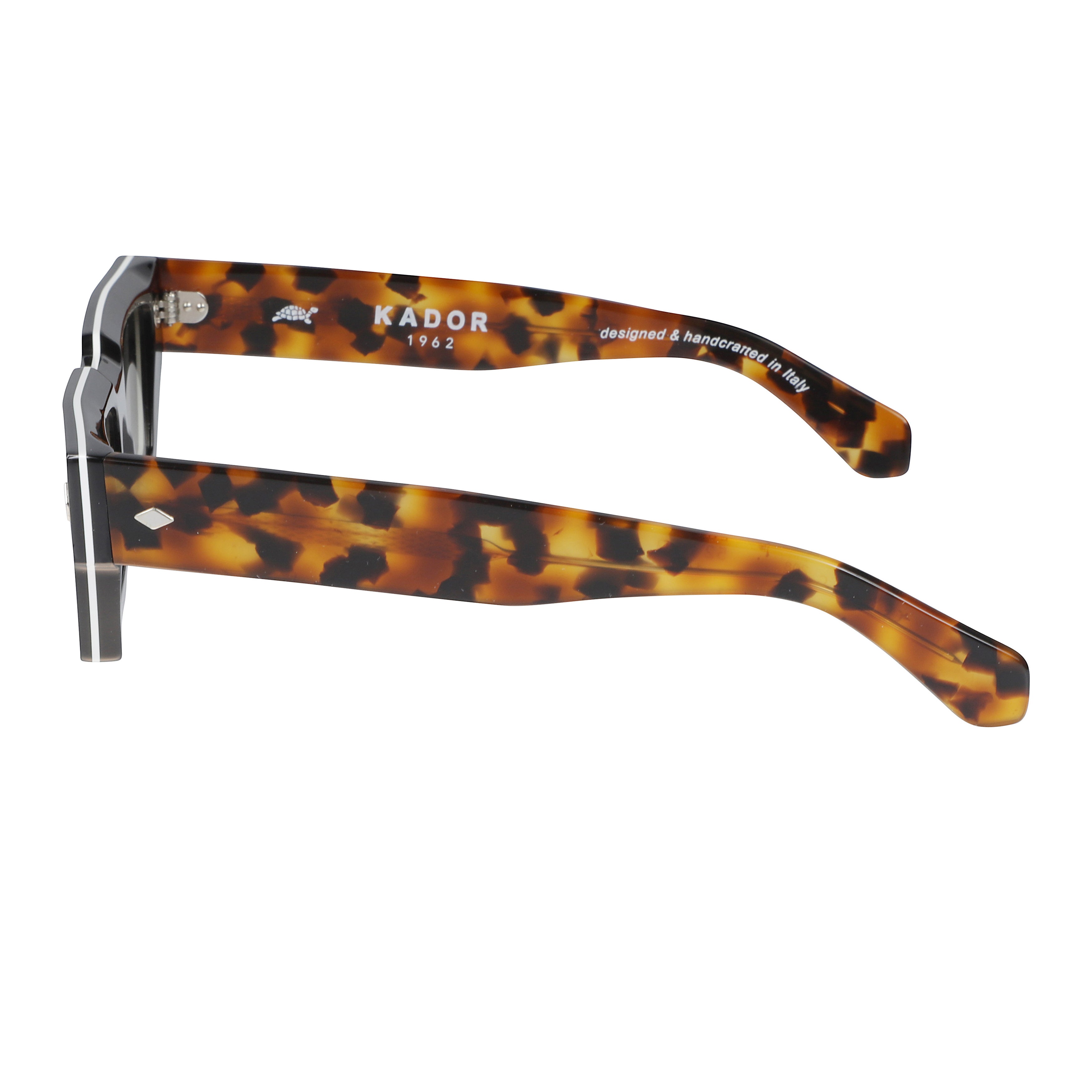 Disko Bold Rectangular Frame Sunglasses with Tortoiseshell Temples