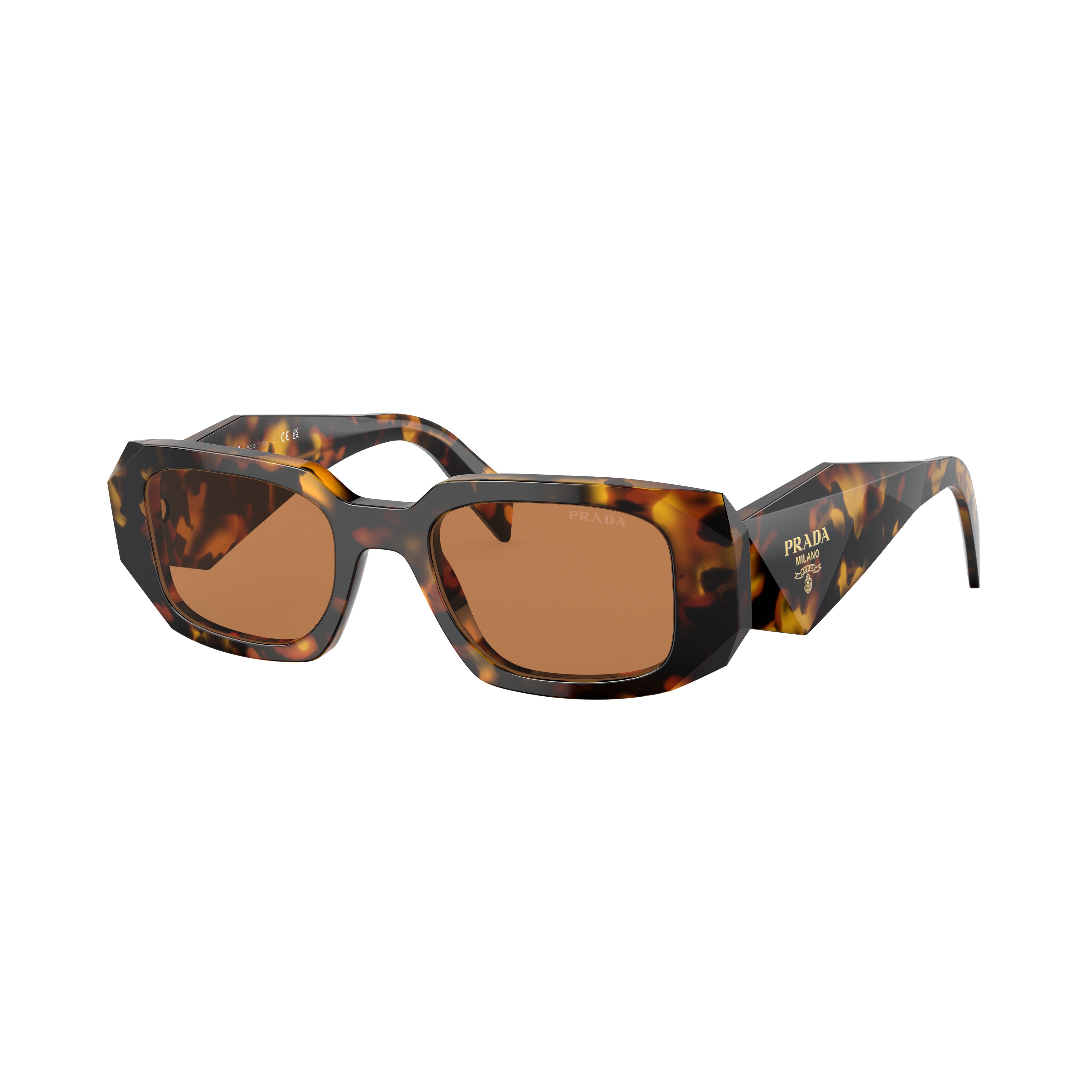0pr 17ws Geometric Rectangular Tortoiseshell Sunglasses