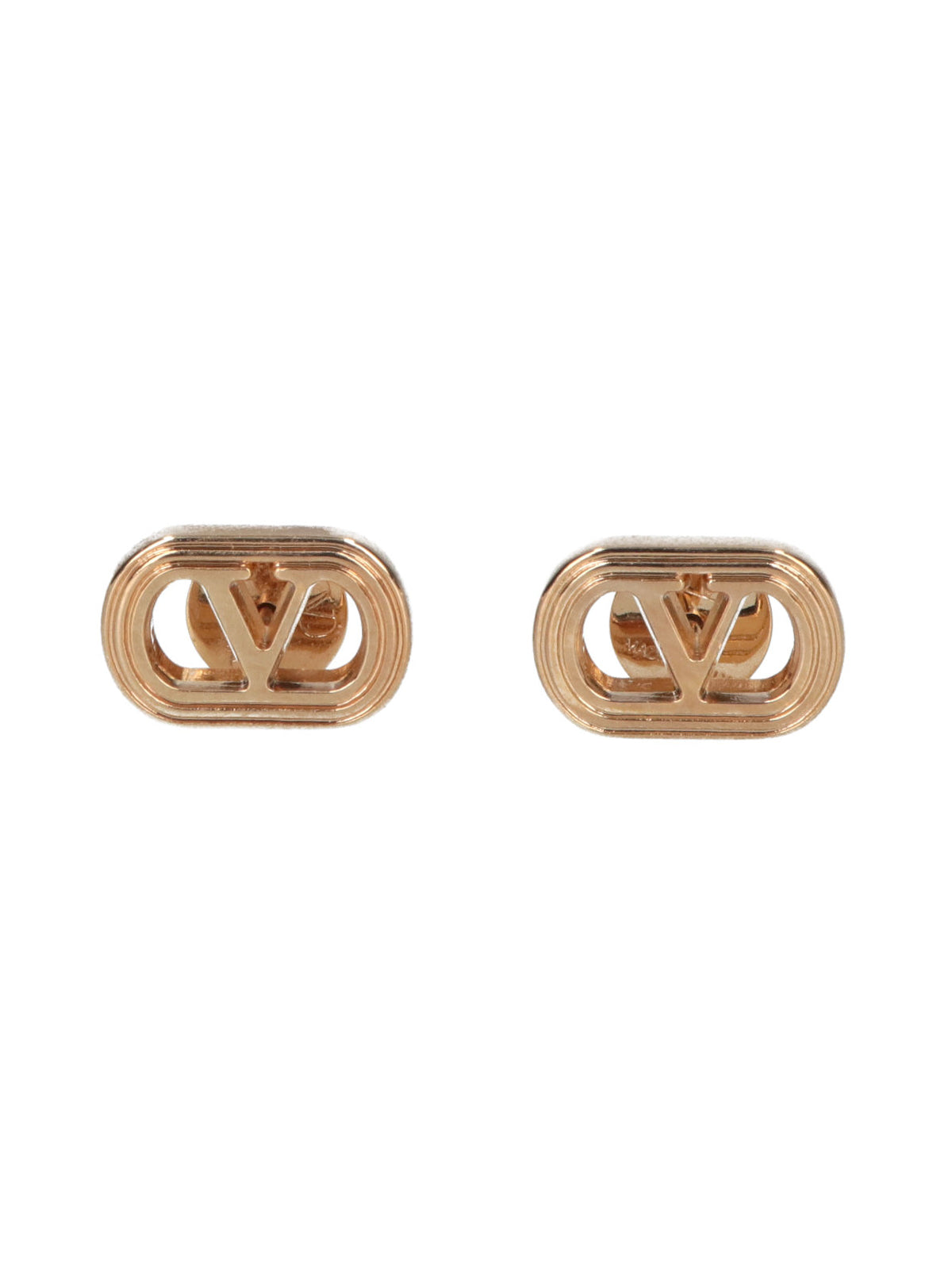 Gold-Tone Brass Oval Stud Earrings