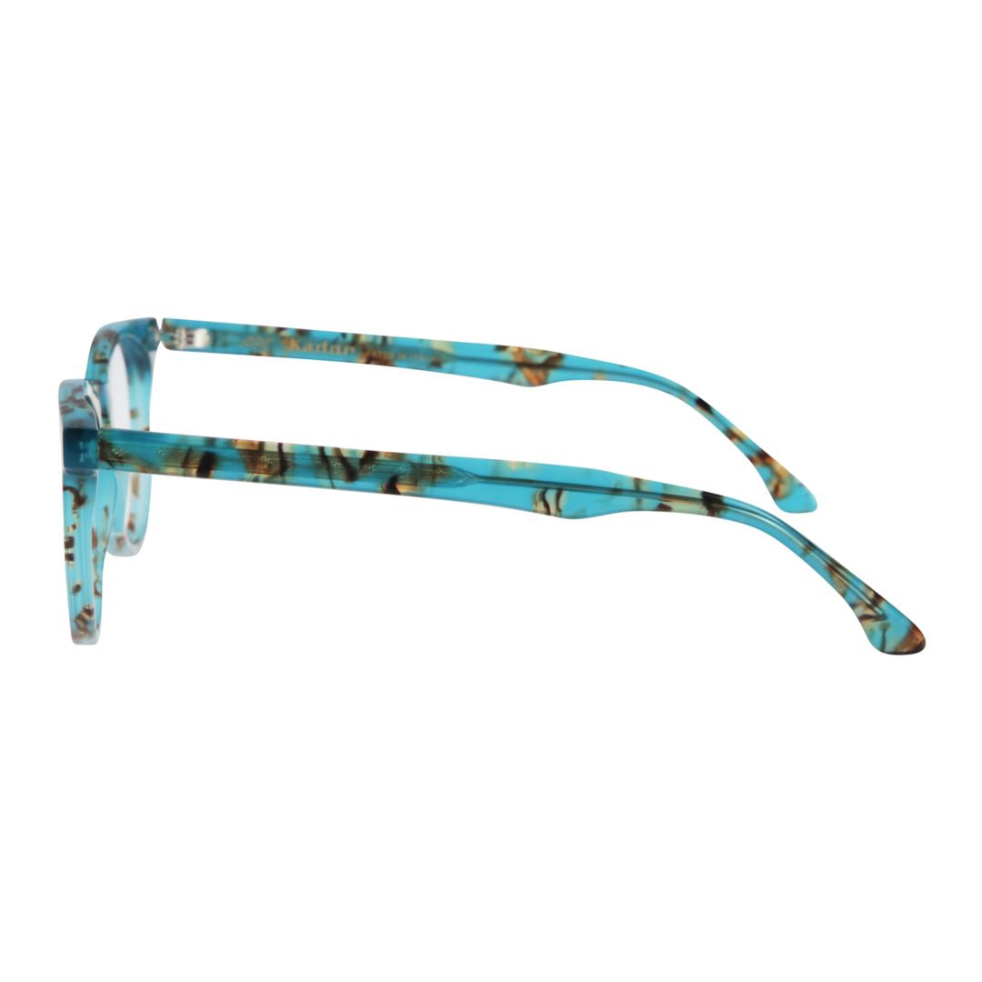 Kuba Translucent Turquoise and Marbled Frame Eyeglasses