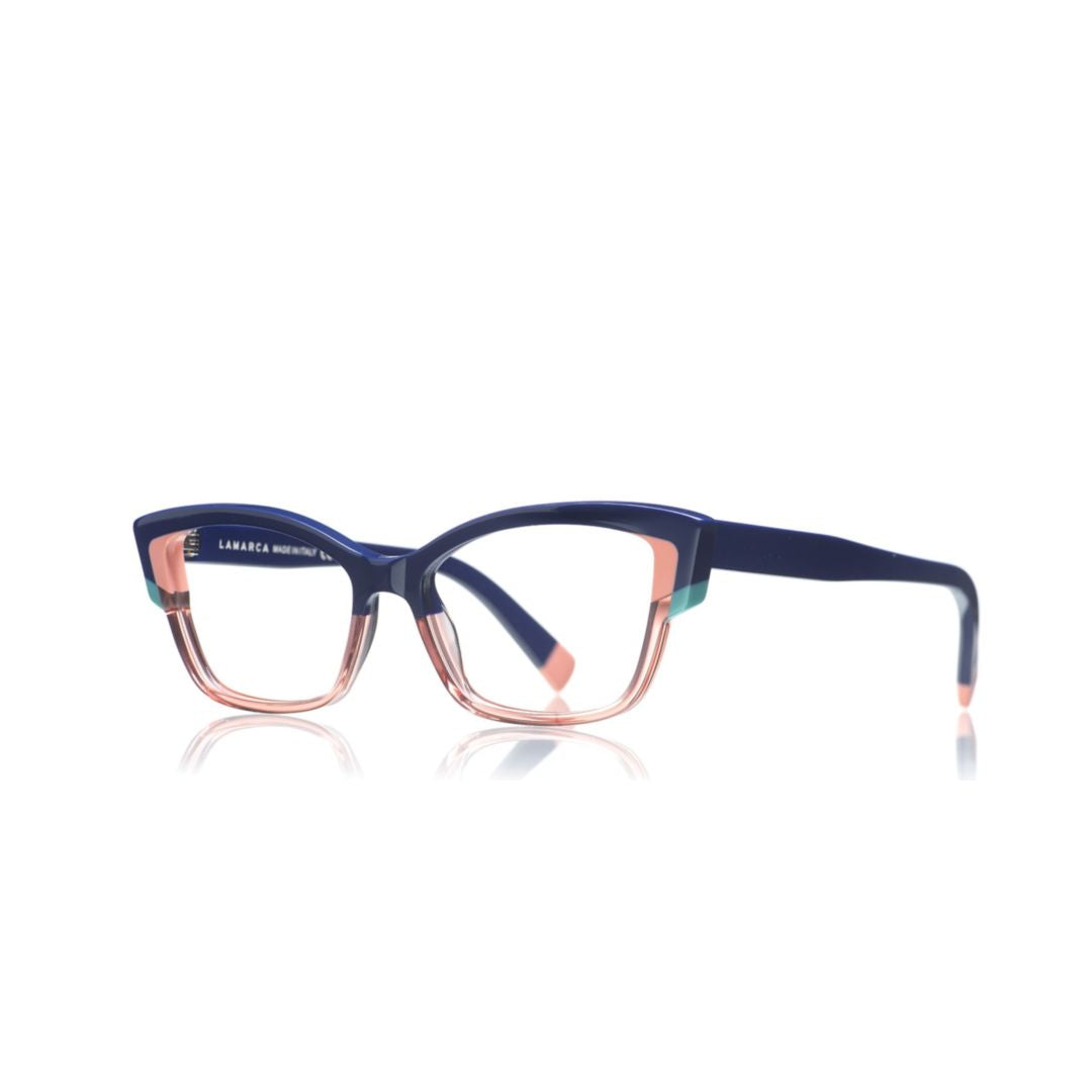 Fusioni 170 Bold Rectangular Acetate Eyeglasses with Translucent Accents