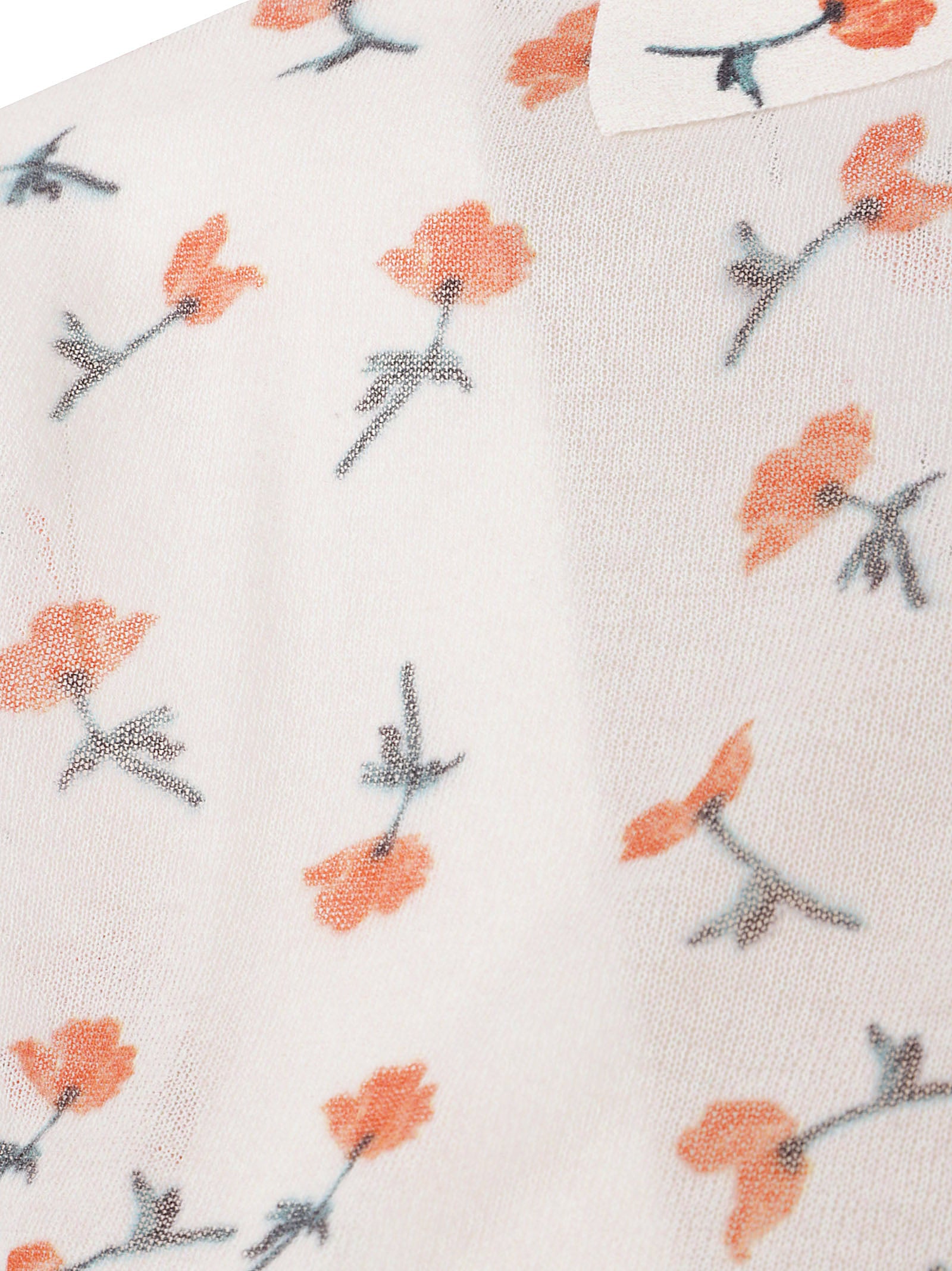 Short-Sleeved Fitted Floral Print Polo