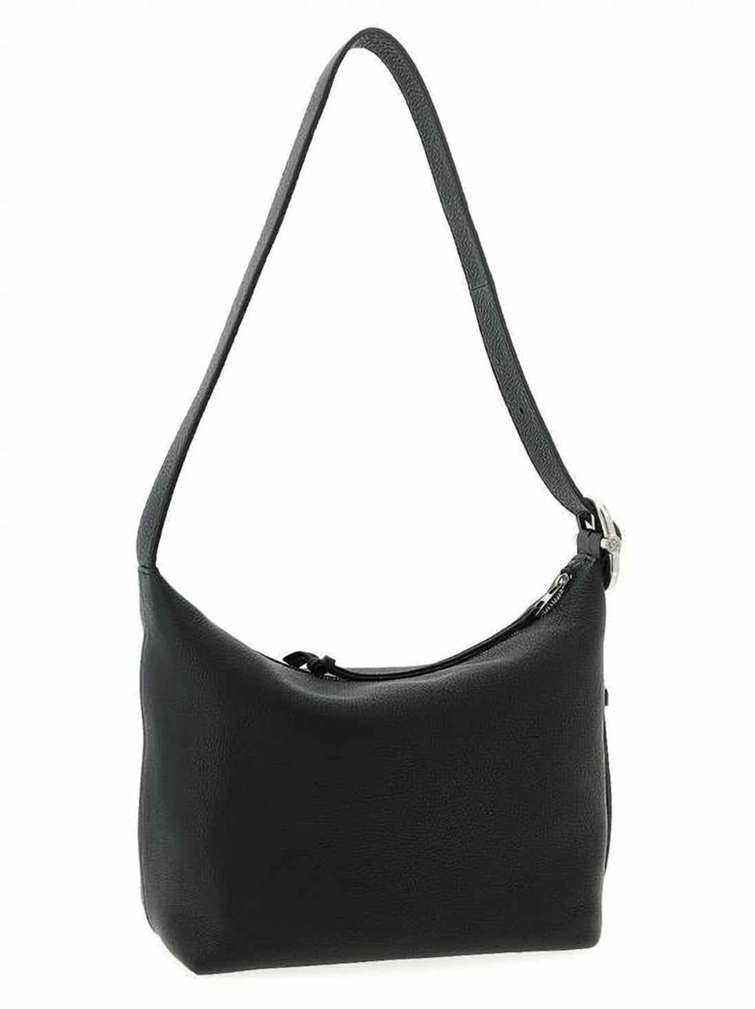 Textured Calf Leather Crossbody Bag with Zip Closure