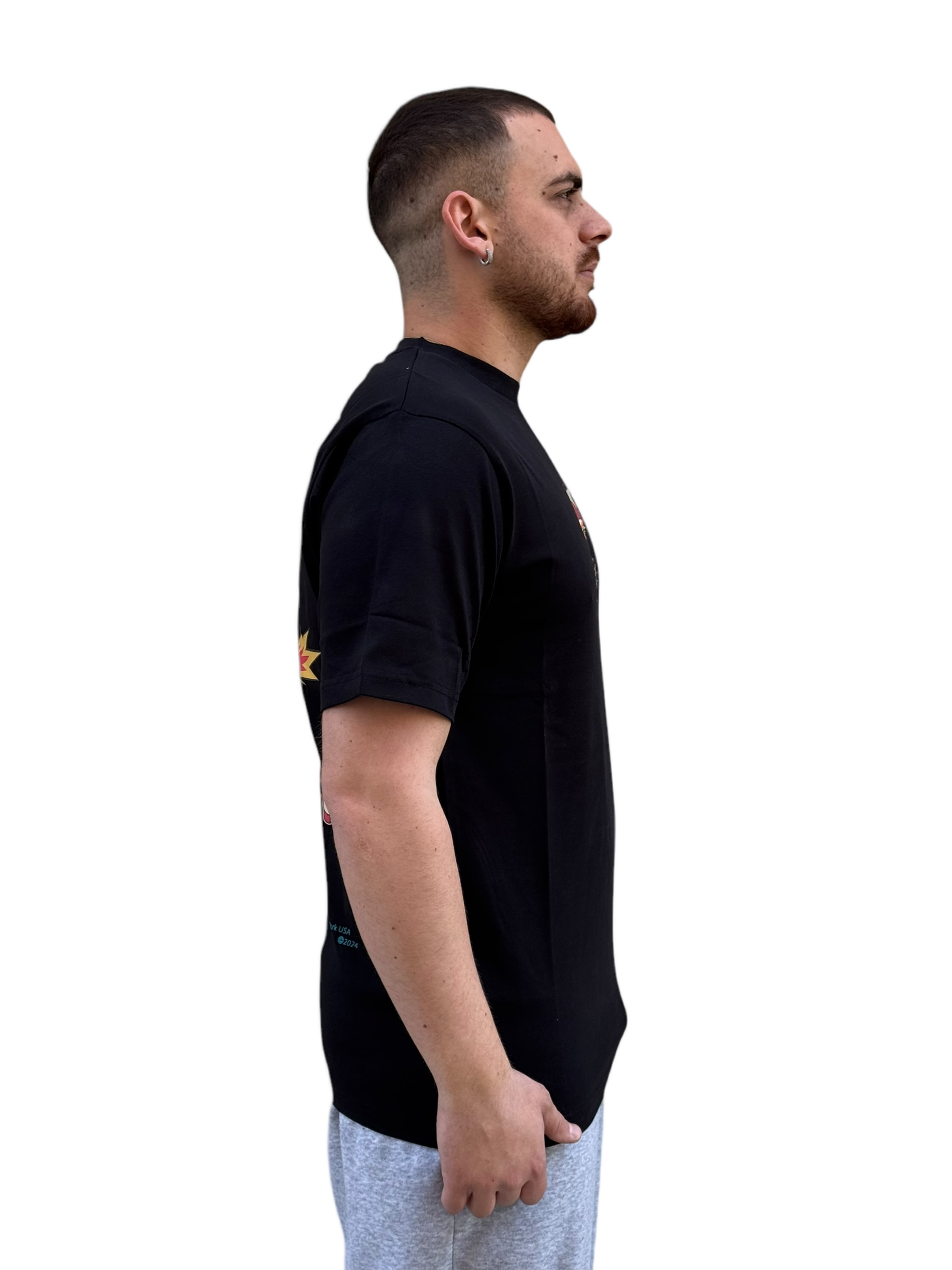 Graphic Print T-Shirt with Ribbed Crew Neckline