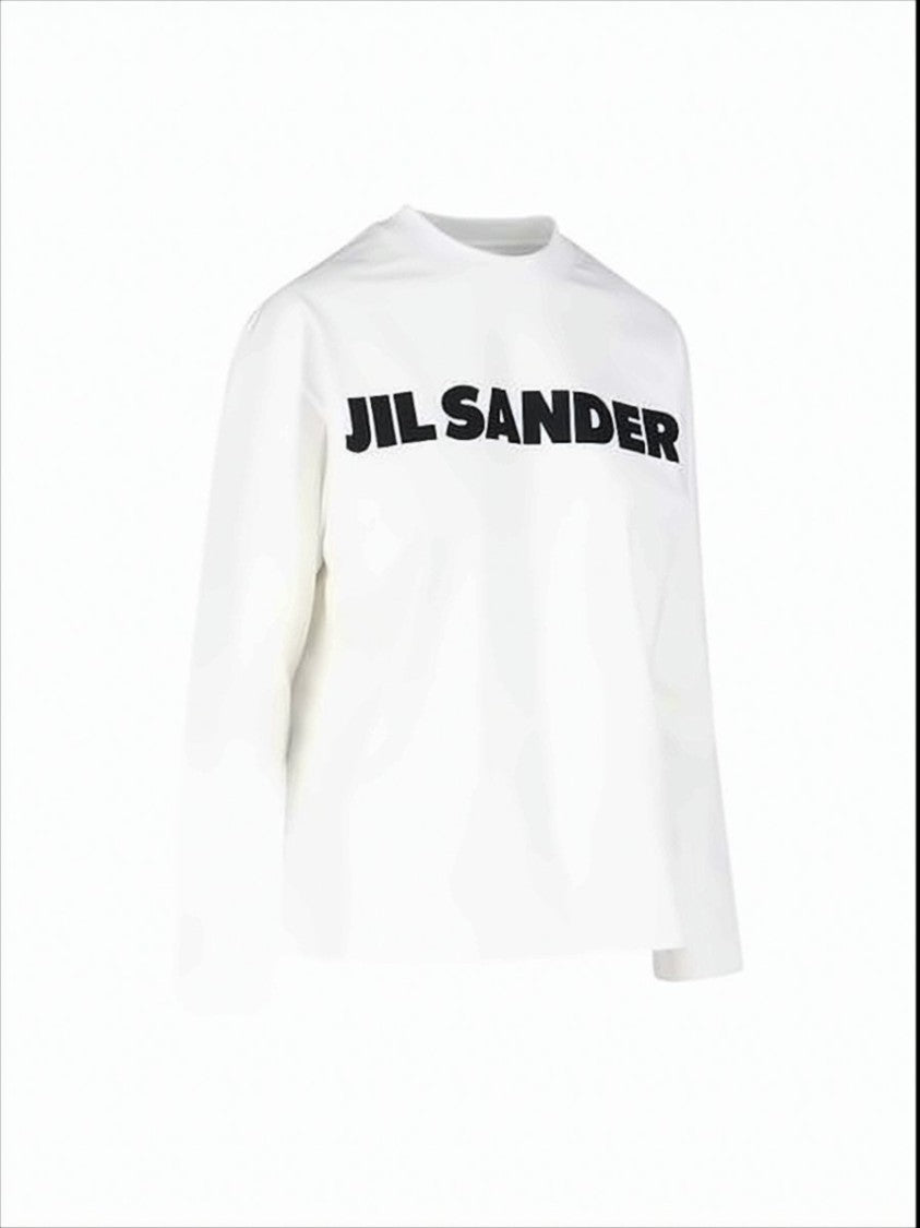 Minimalist Long-Sleeve White T-Shirt with Bold Logo