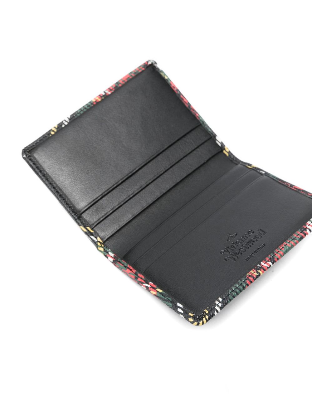 Compact Black Tartan Plaid Wallet