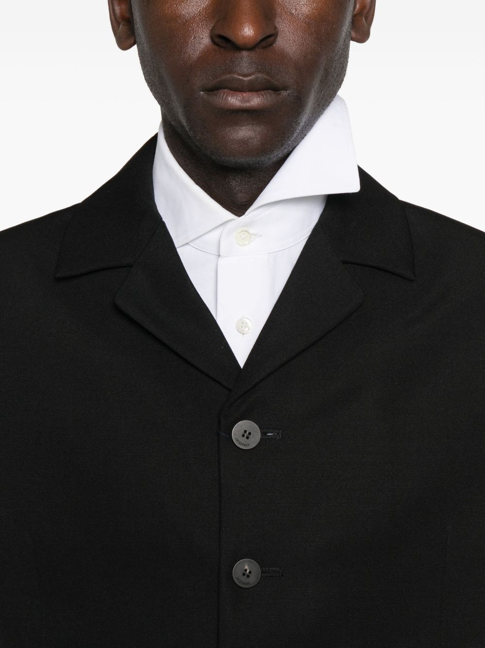 Collarless Black Jacket