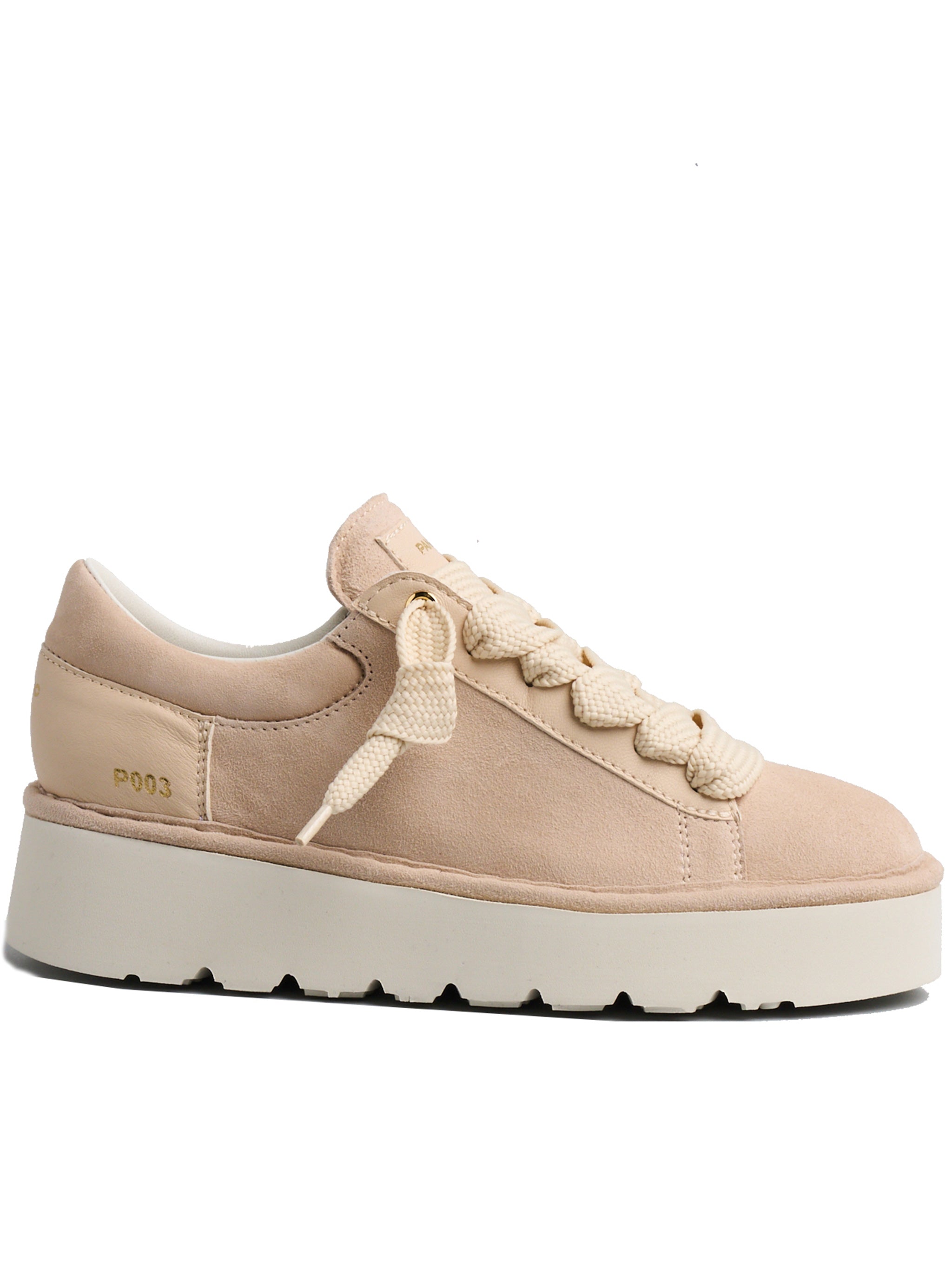 Light Beige Lace Up Suede Sneakers