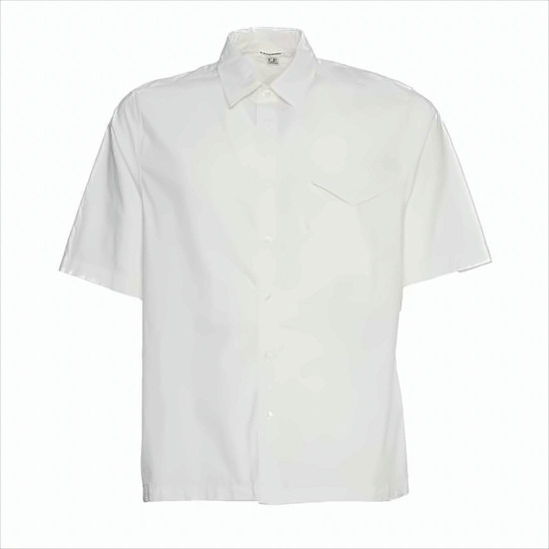 Short-Sleeved Shirt with Classic Collar and Chest Pocket