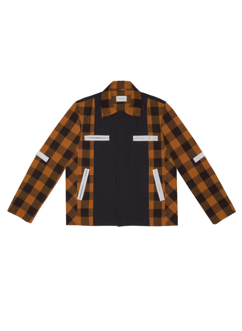 Dark Orange And Navy Blue Check Jacket