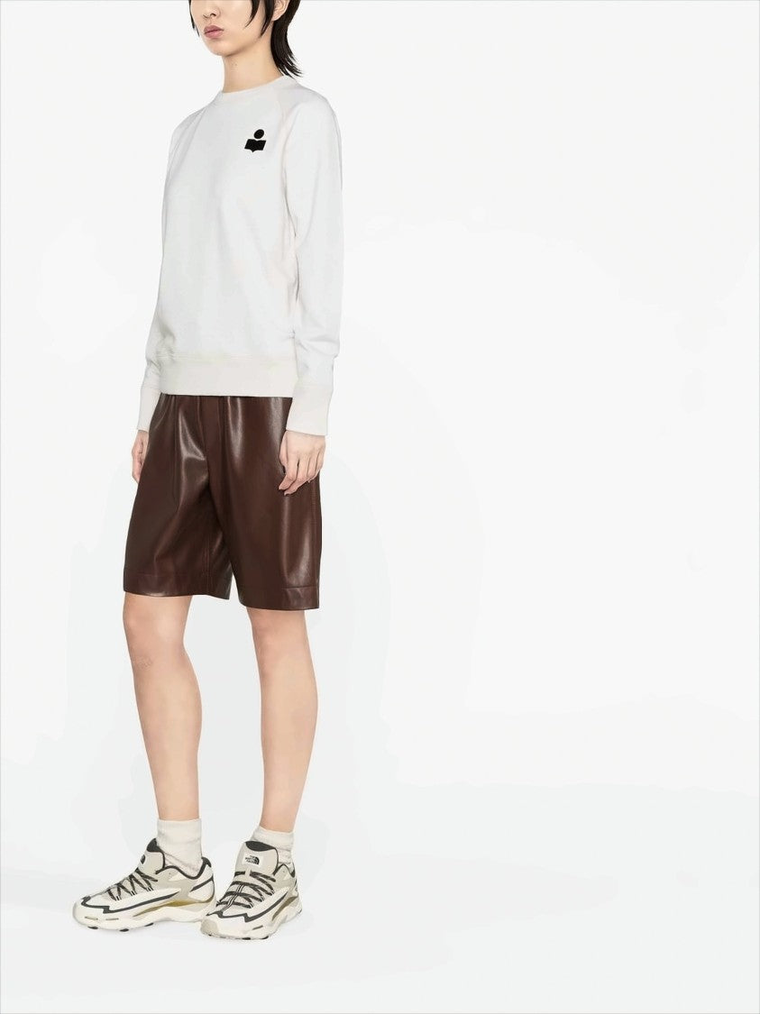 Minimalist White Sweatshirt With Embroidered Logo