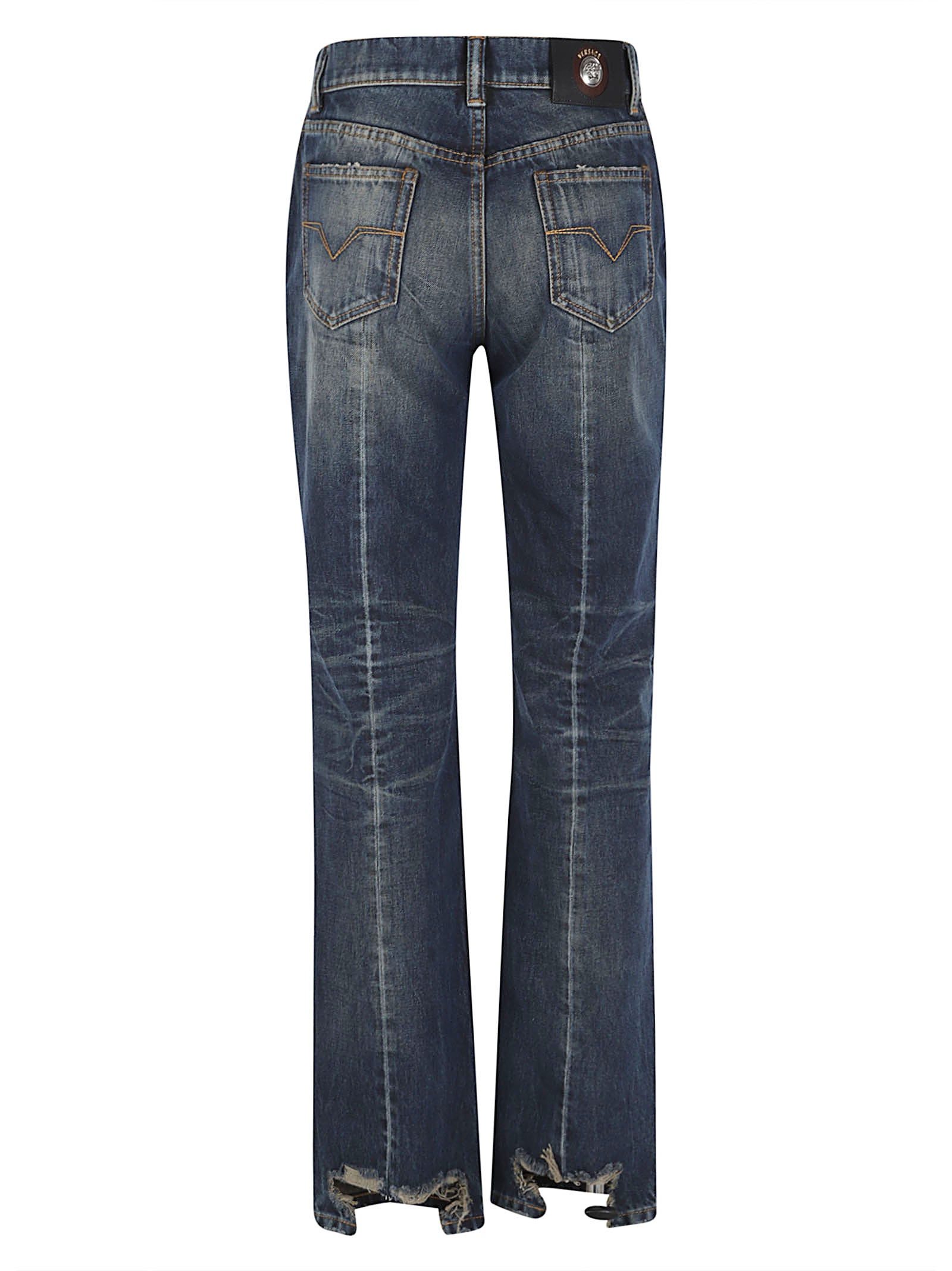 Classic Five-Pocket Dark Washed Denim Jeans
