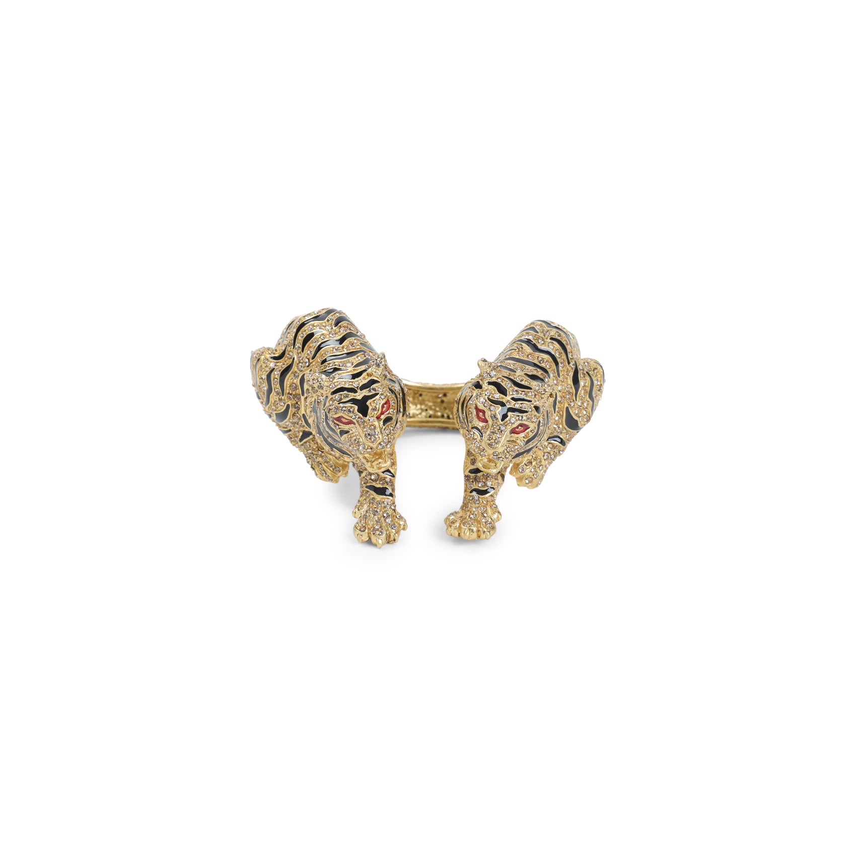 Intricately Designed Tiger Head Brass Cuff Bracelet