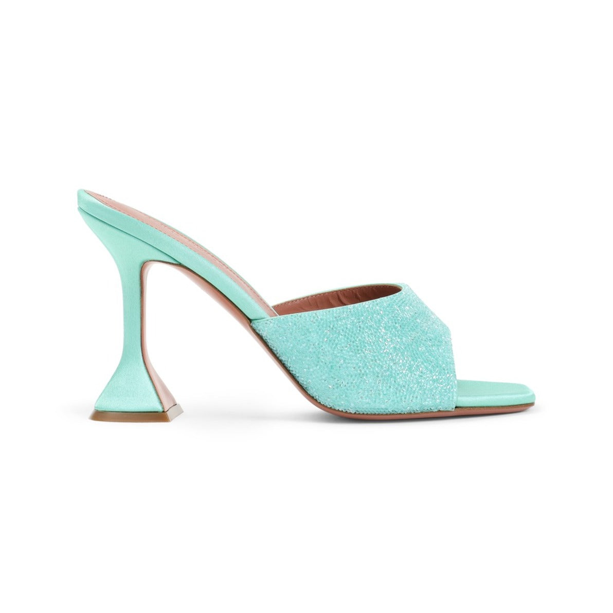 Satin Open-Toe Sandals With Crystal Embellishments