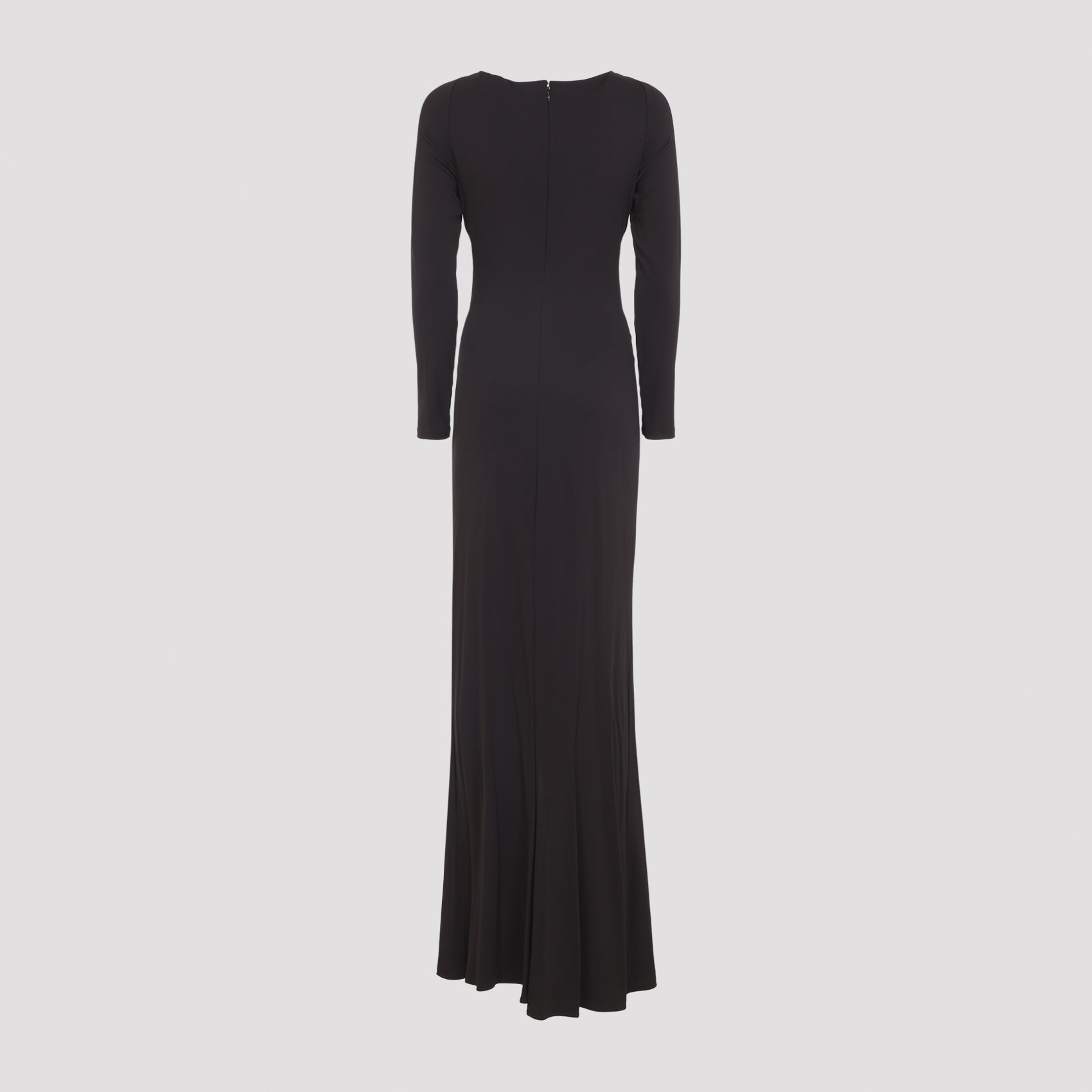 Fitted Floor-Length Dress With Draping