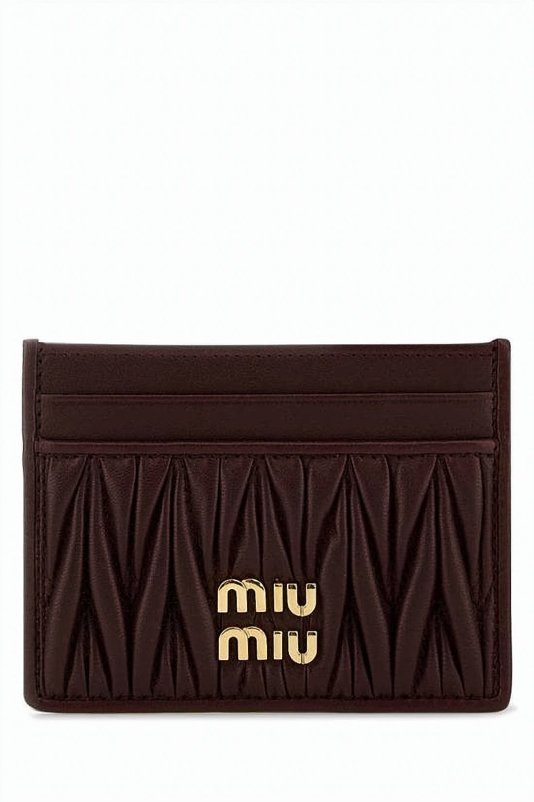 Matelassé Burgundy Napa Leather Cardholder