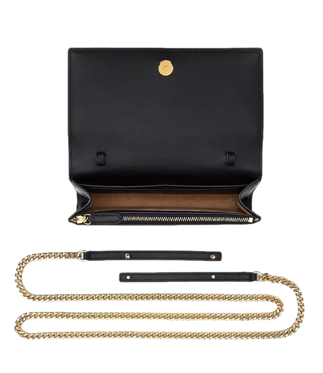 Black Leather Wallet on a Chain