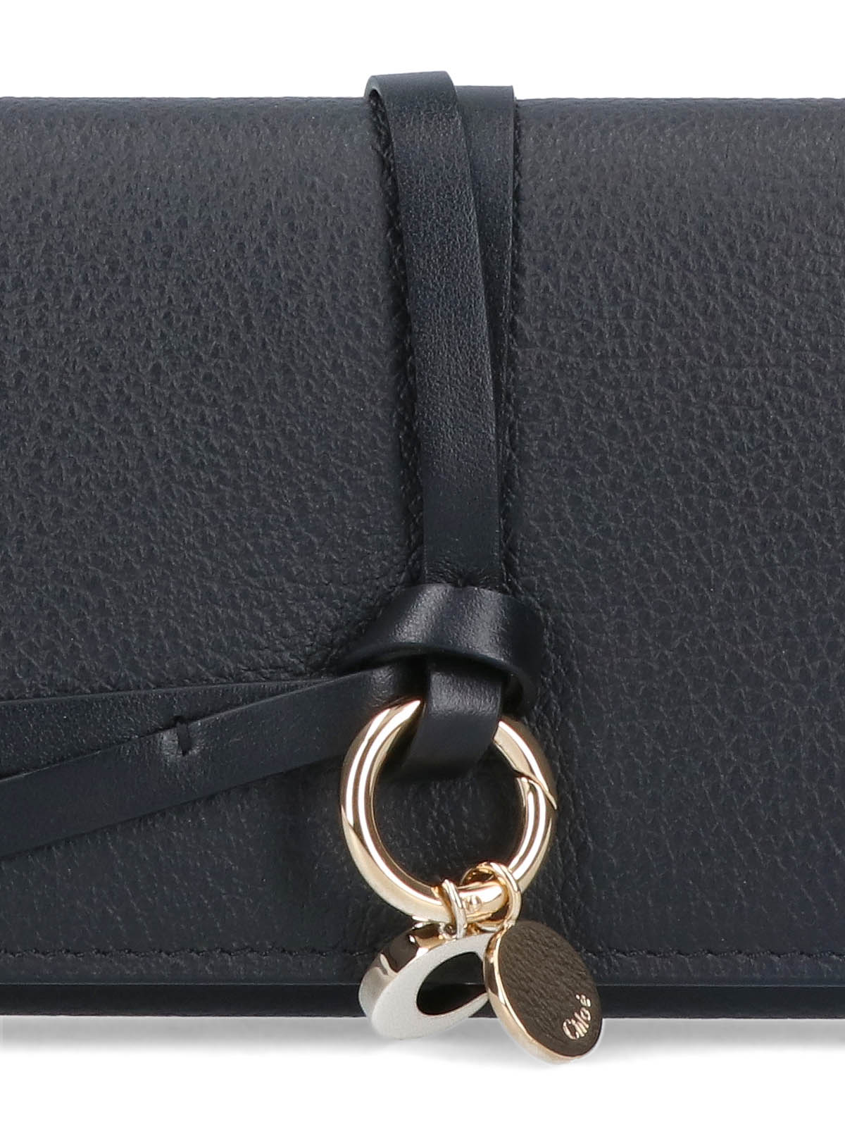 Black Alphabet Textured Leather Wallet