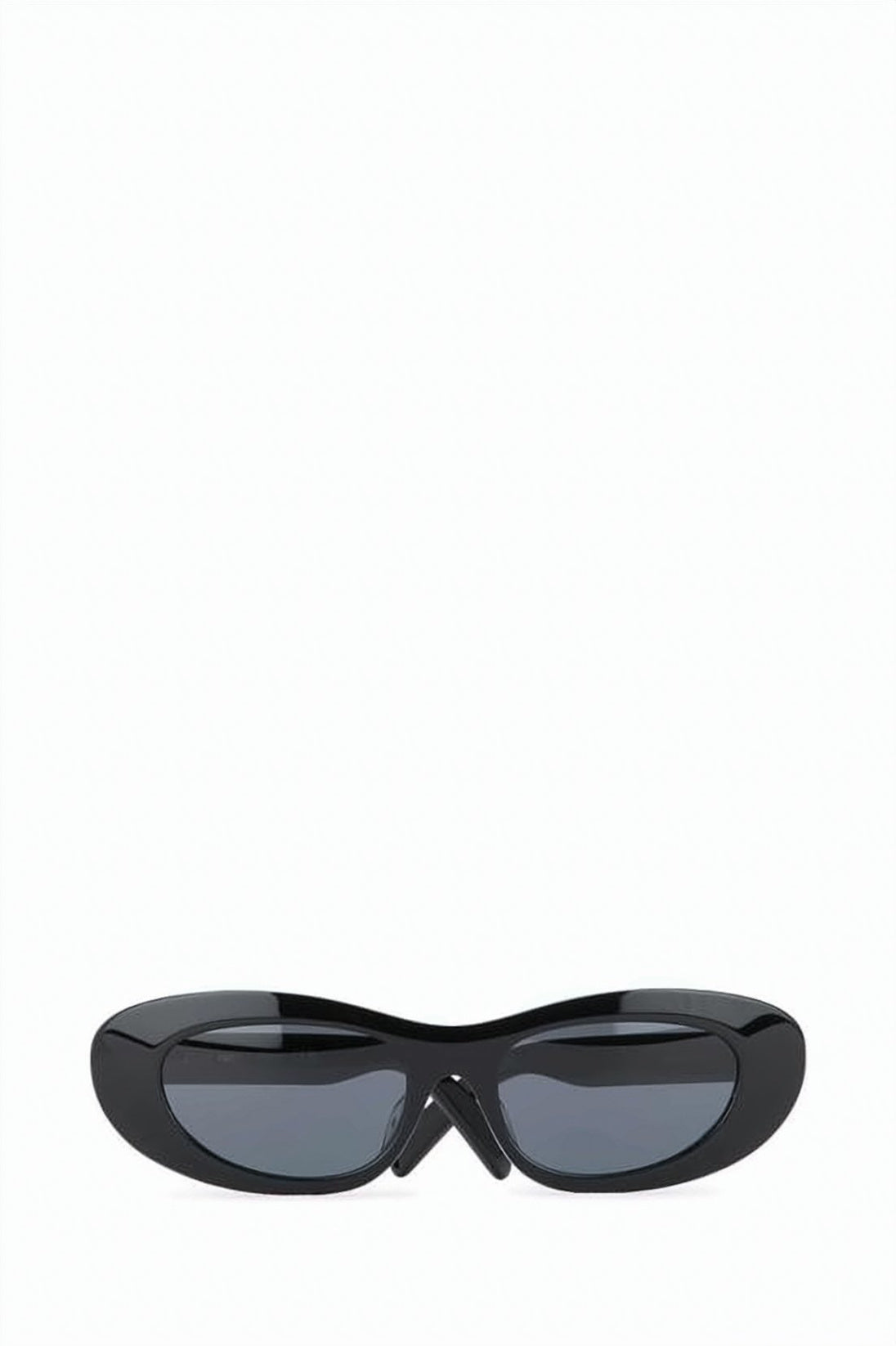 Narrow Oval Black Acetate Sunglasses