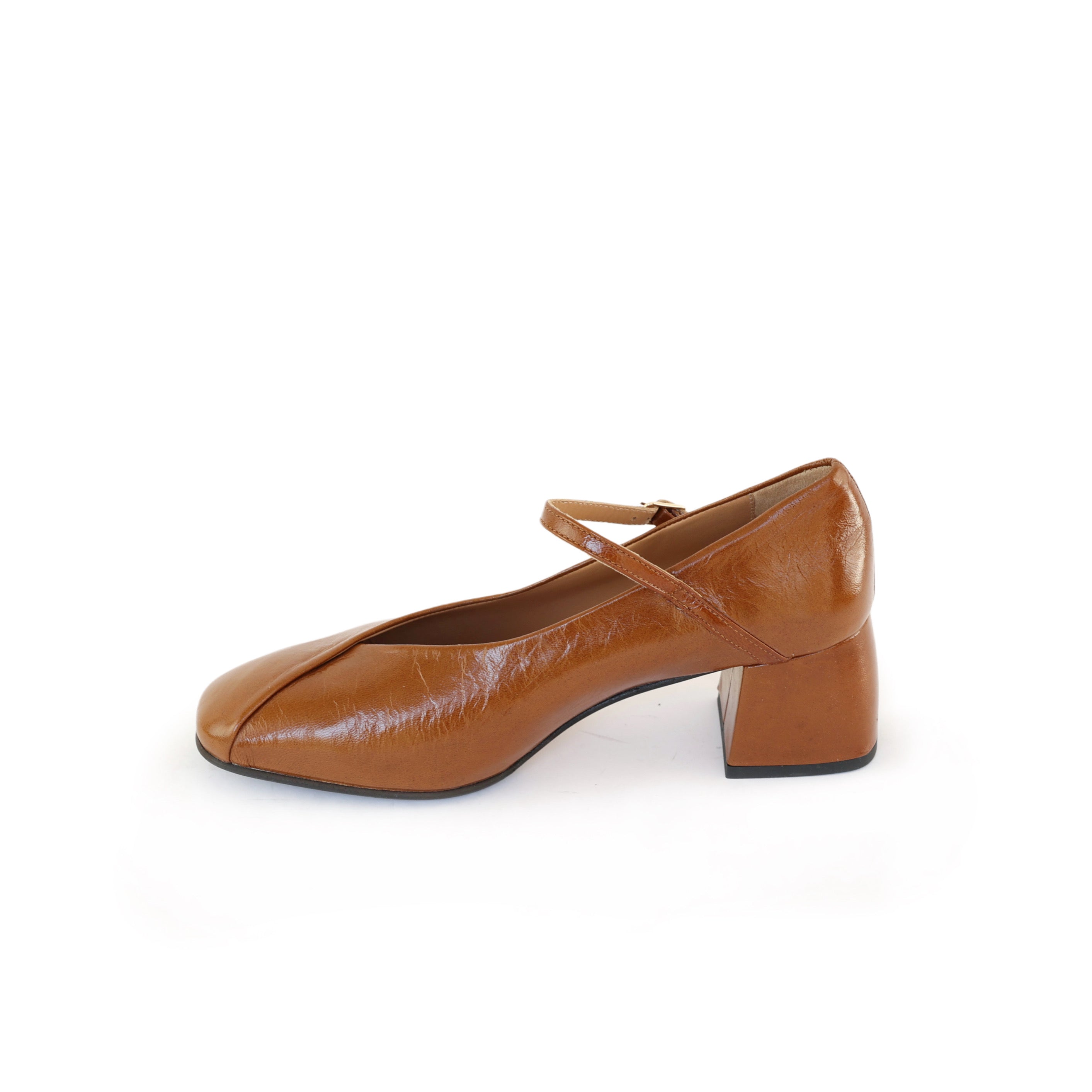 Rounded Square Toe Pumps with Thin Strap
