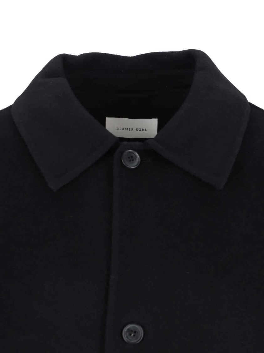 Single-Breasted Wool Coat – Black