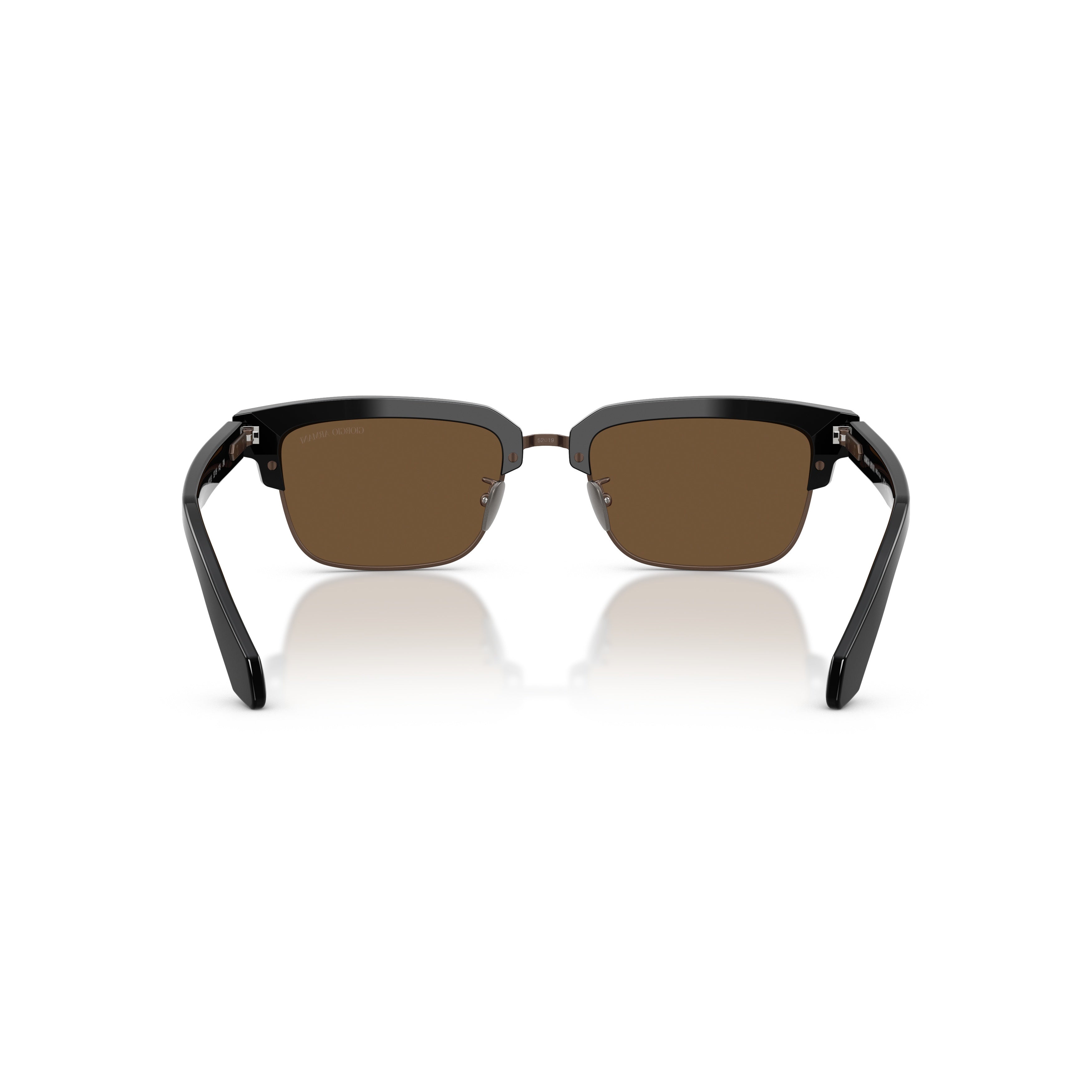 0ar8243 Rectangular Black Acetate Sunglasses with Brown Lenses