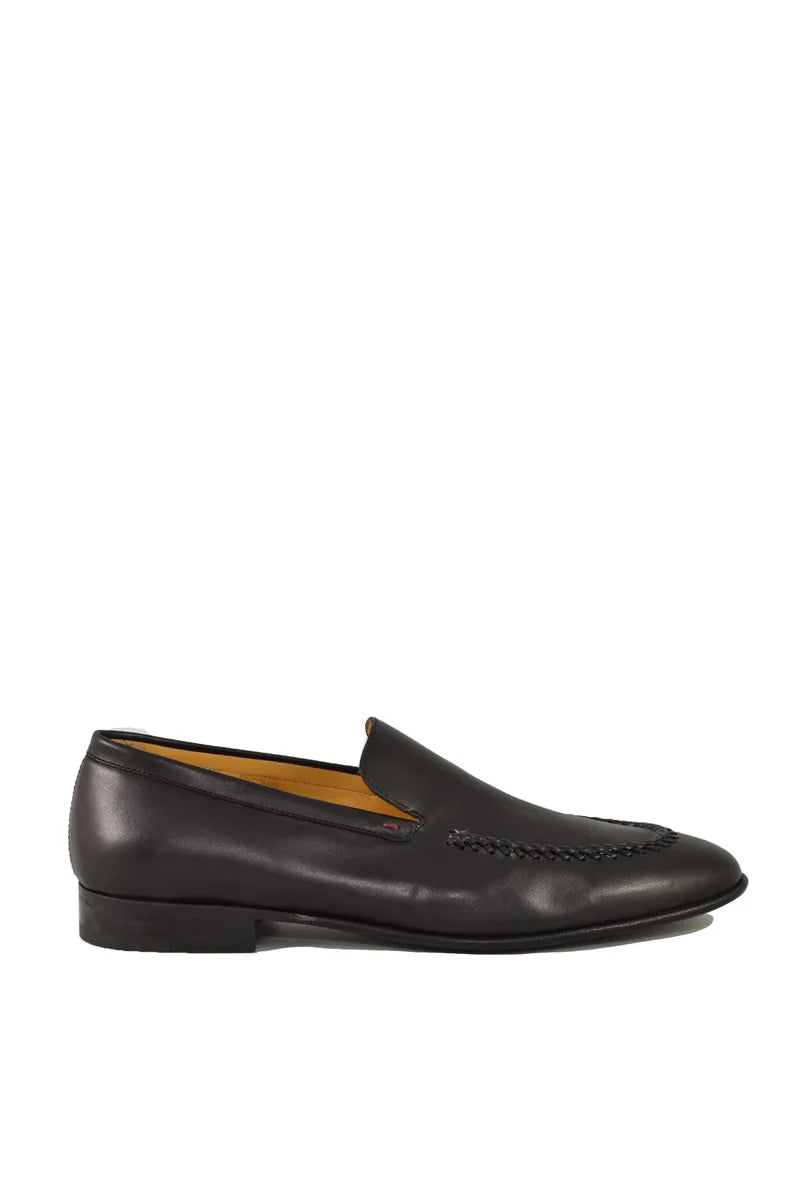Rubber Sole Loafers - Black