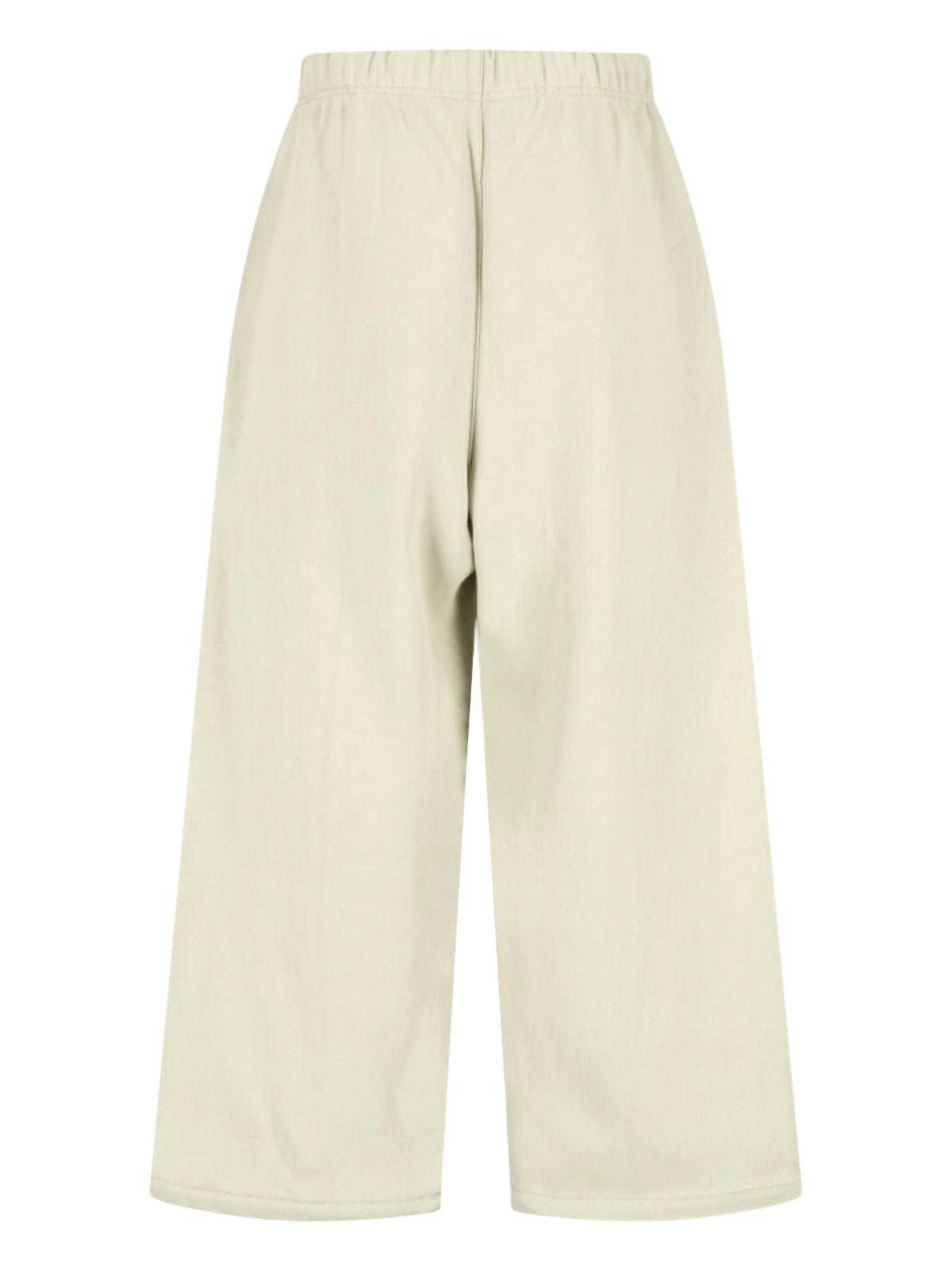 Beige Wide-Leg Cropped Seam Trousers