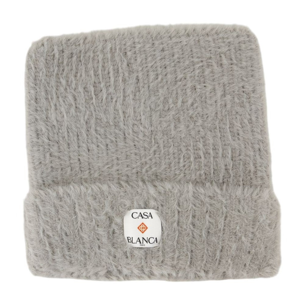Fluffy Square Beanie - Nylon - Grey