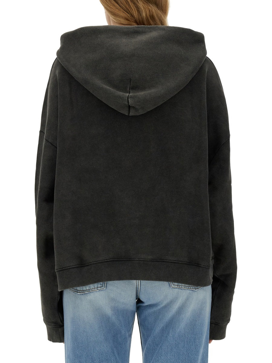 Skull Print Oversized Sweatshirt With Dropped Shoulders