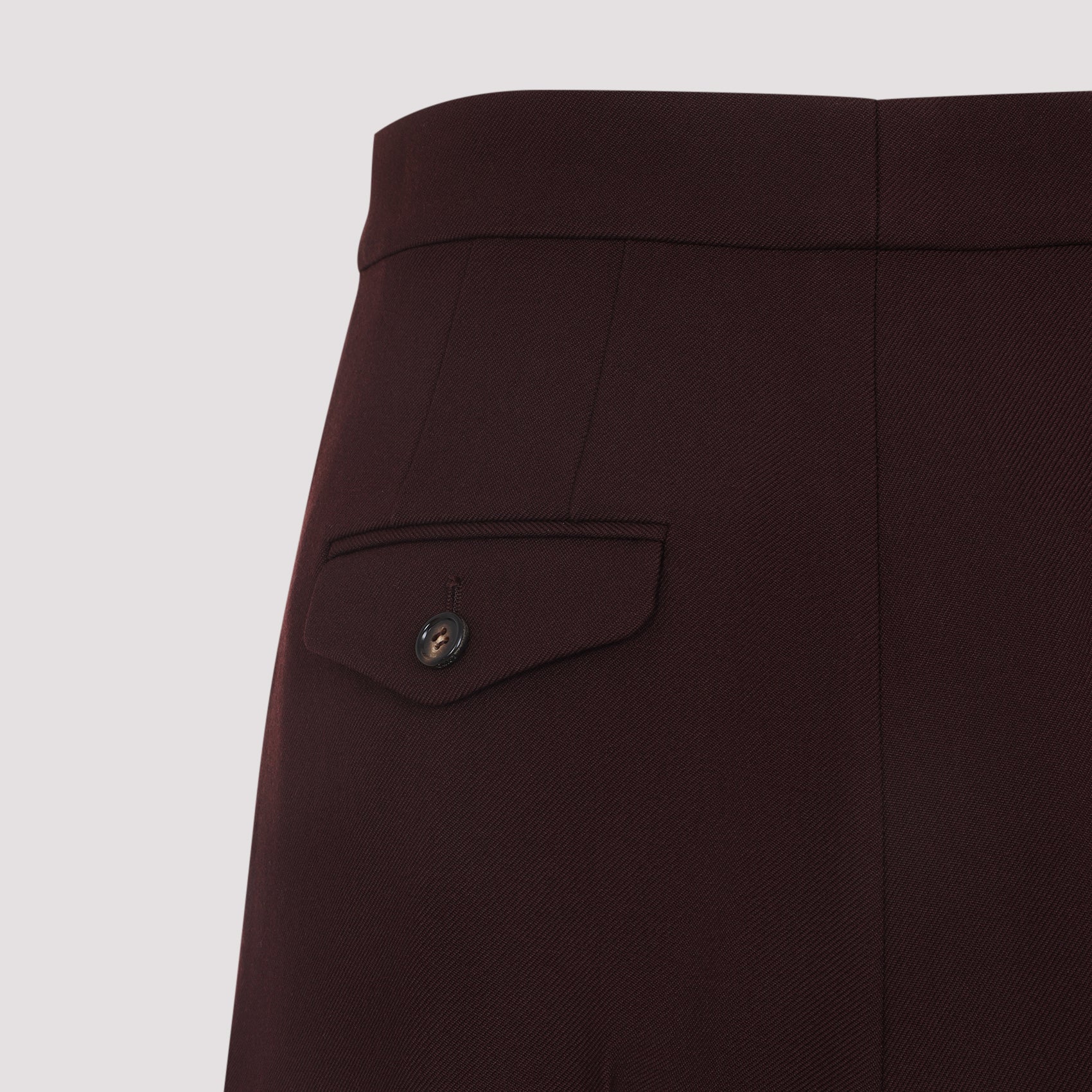 Tailored High-Waist Trousers With Buttoned Flap Pockets