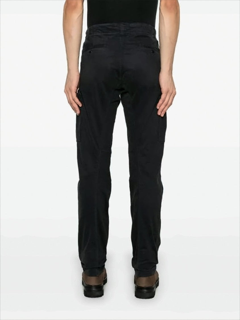 Straight Fit Pants With Cargo-Style Pockets And Matte Finish