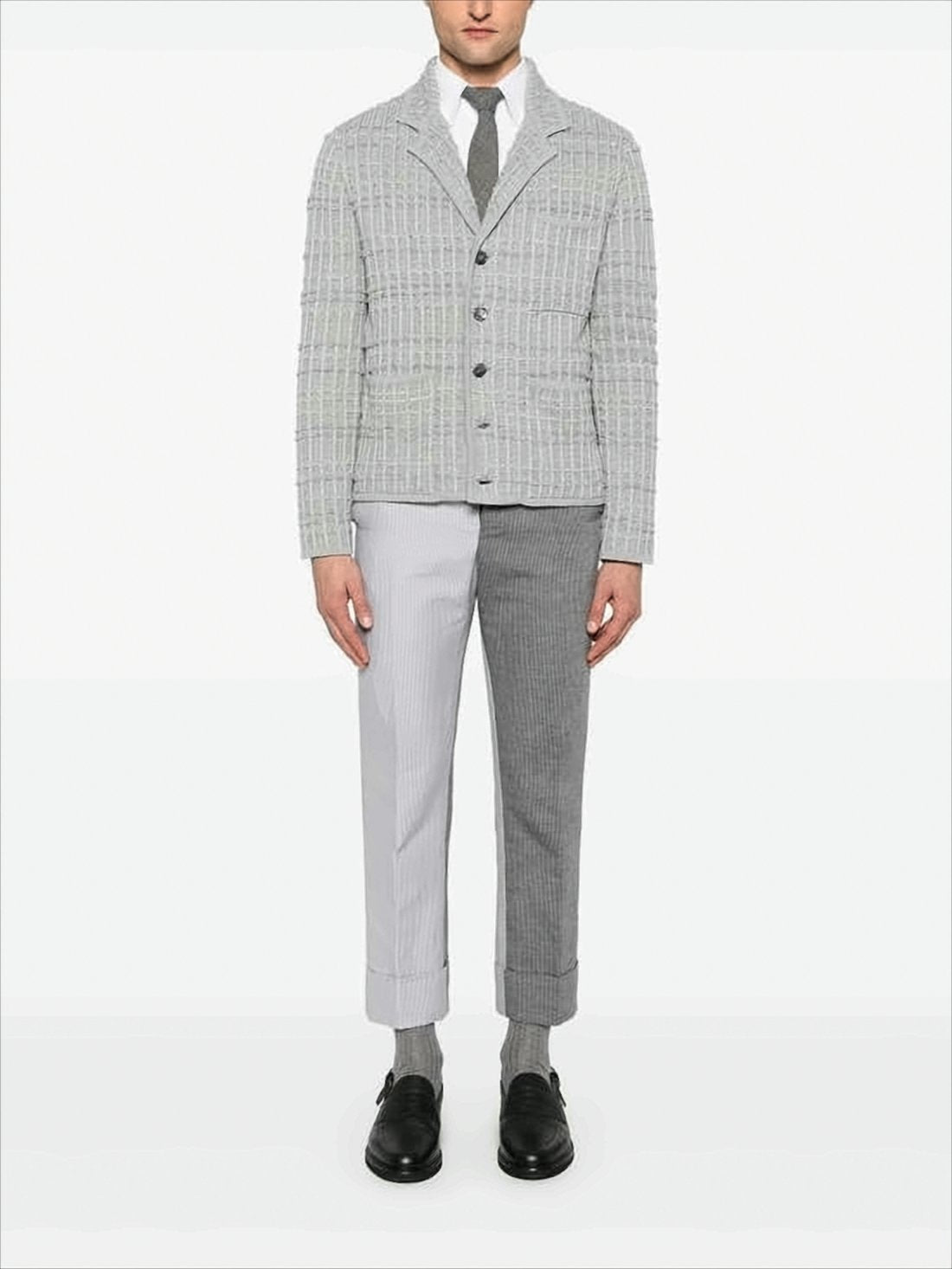 Textured Knit Cardigan with Structured Collar
