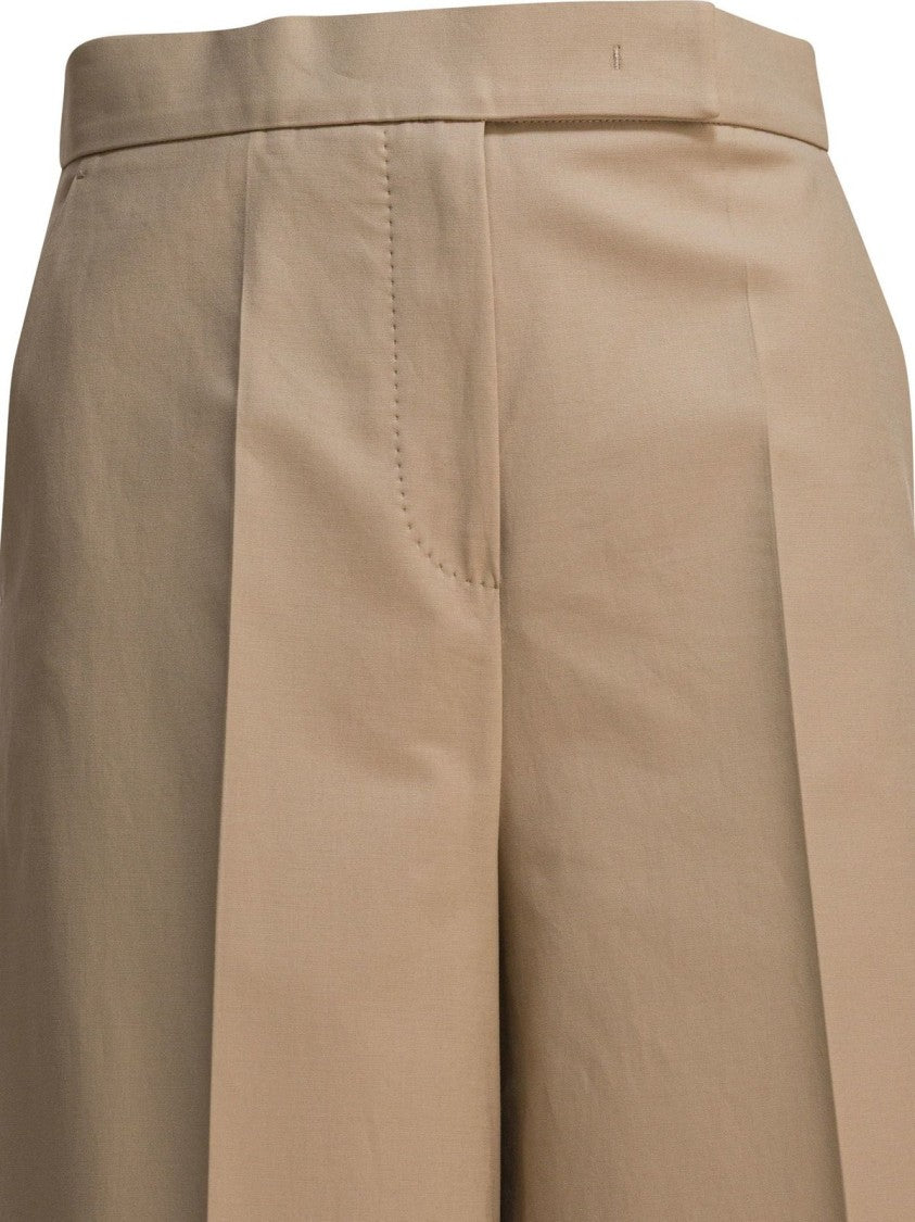Wide-Leg Cropped Pants with Clean Front
