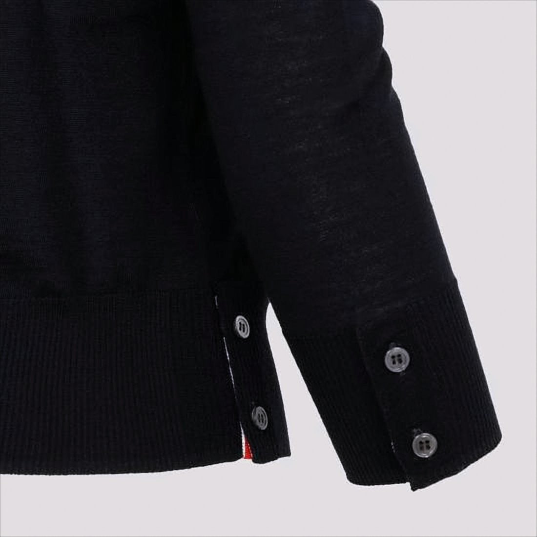 Long Sleeve Wool Sweater with Contrasting Stripe Detail