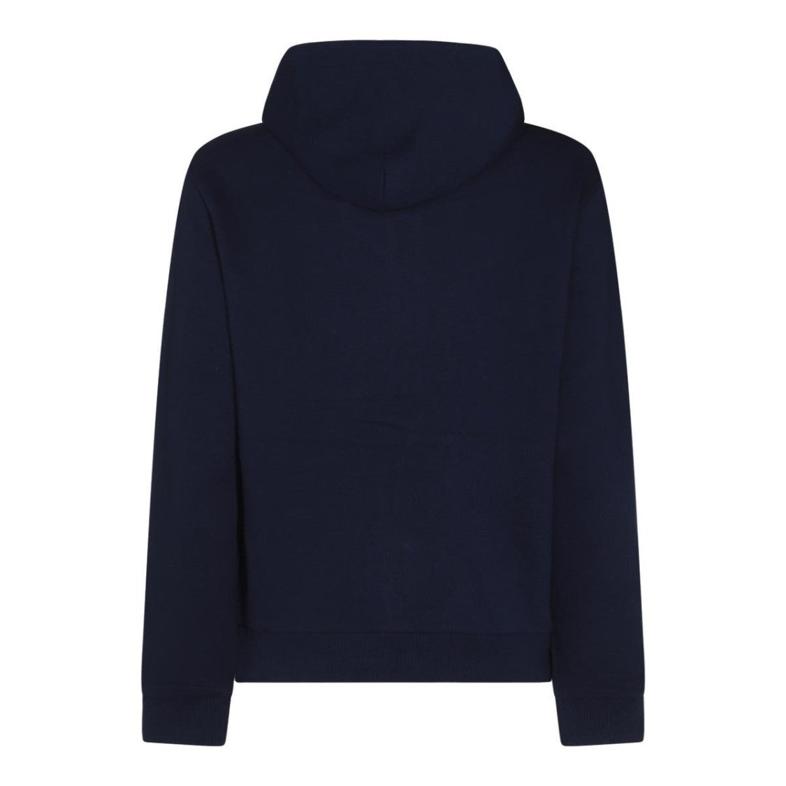 Navy Blue Zip-Up Hoodie with Embroidered Logo