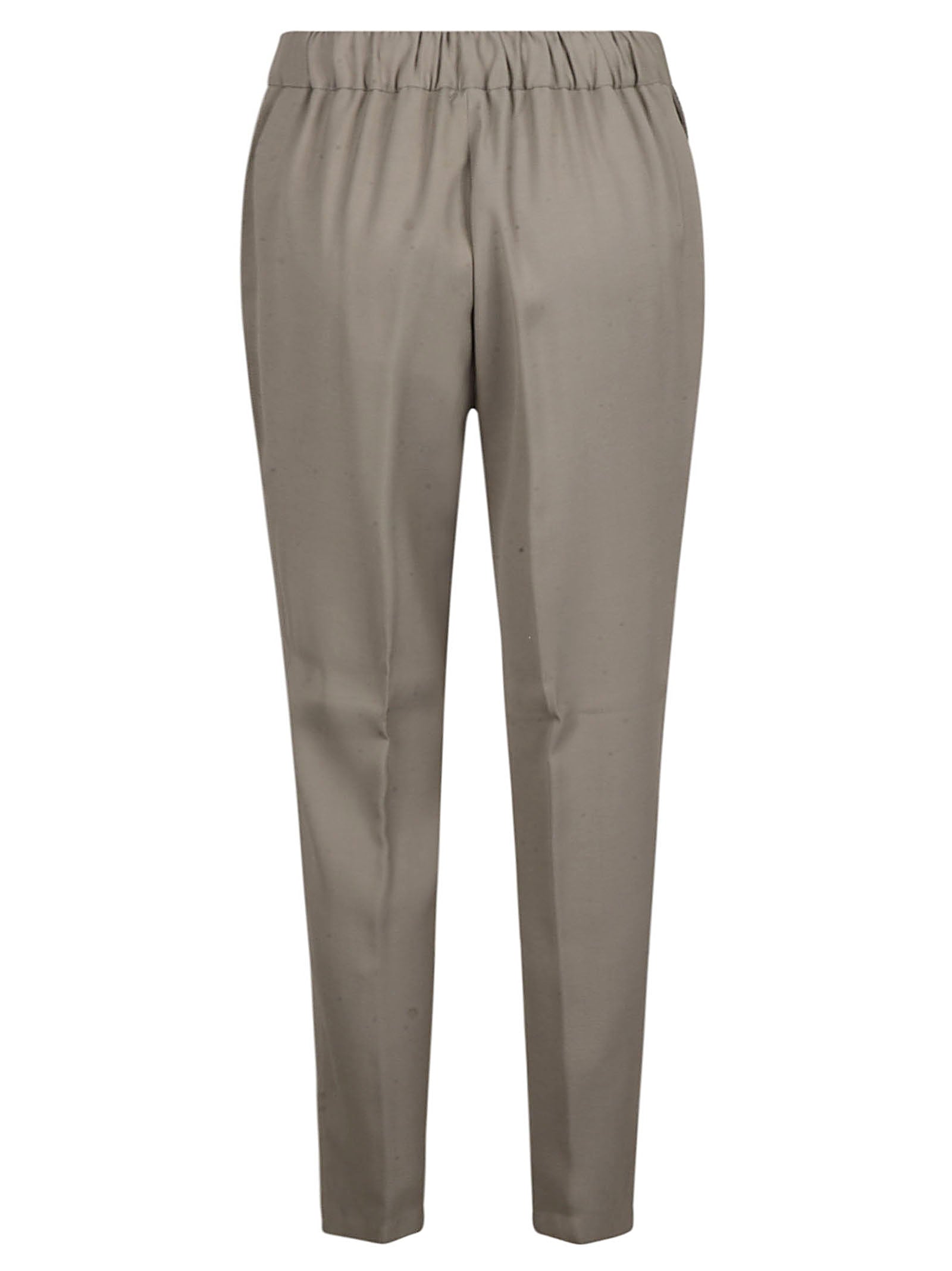 Tapered Leg Trousers with Elastic Waistband