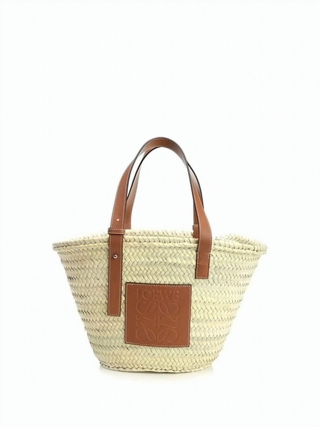 Woven Tote Bag With Sturdy Leather Handles