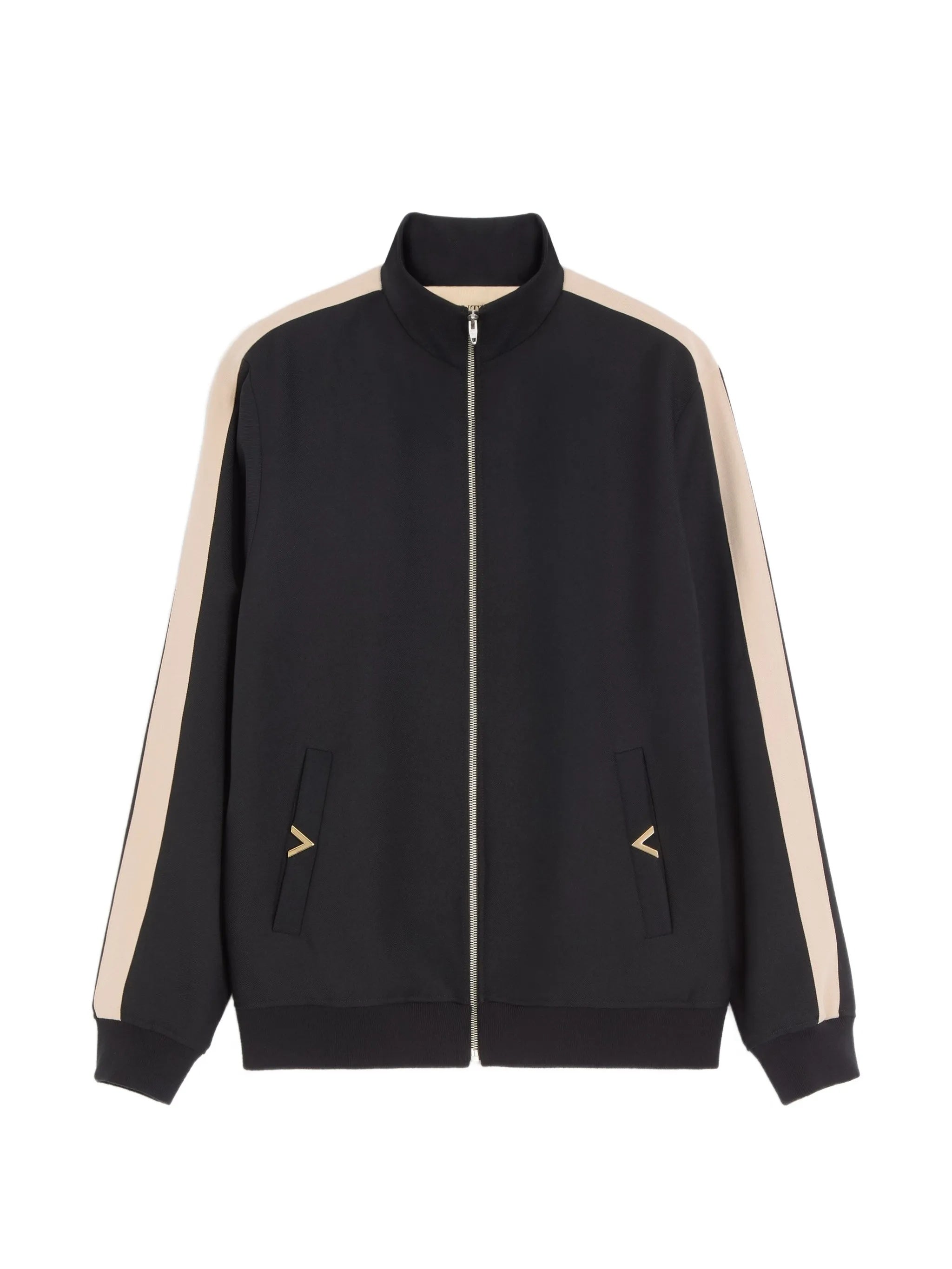 Black Jersey Sweatshirt Vgold Polyester Jacket
