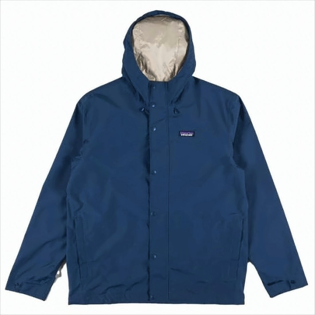 Deep Blue Casual Jacket With Adjustable Hood And Functional Design