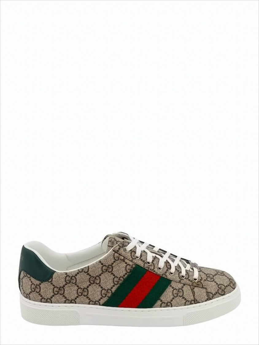 Monogram Canvas Low-Top Sneakers with Signature Stripes